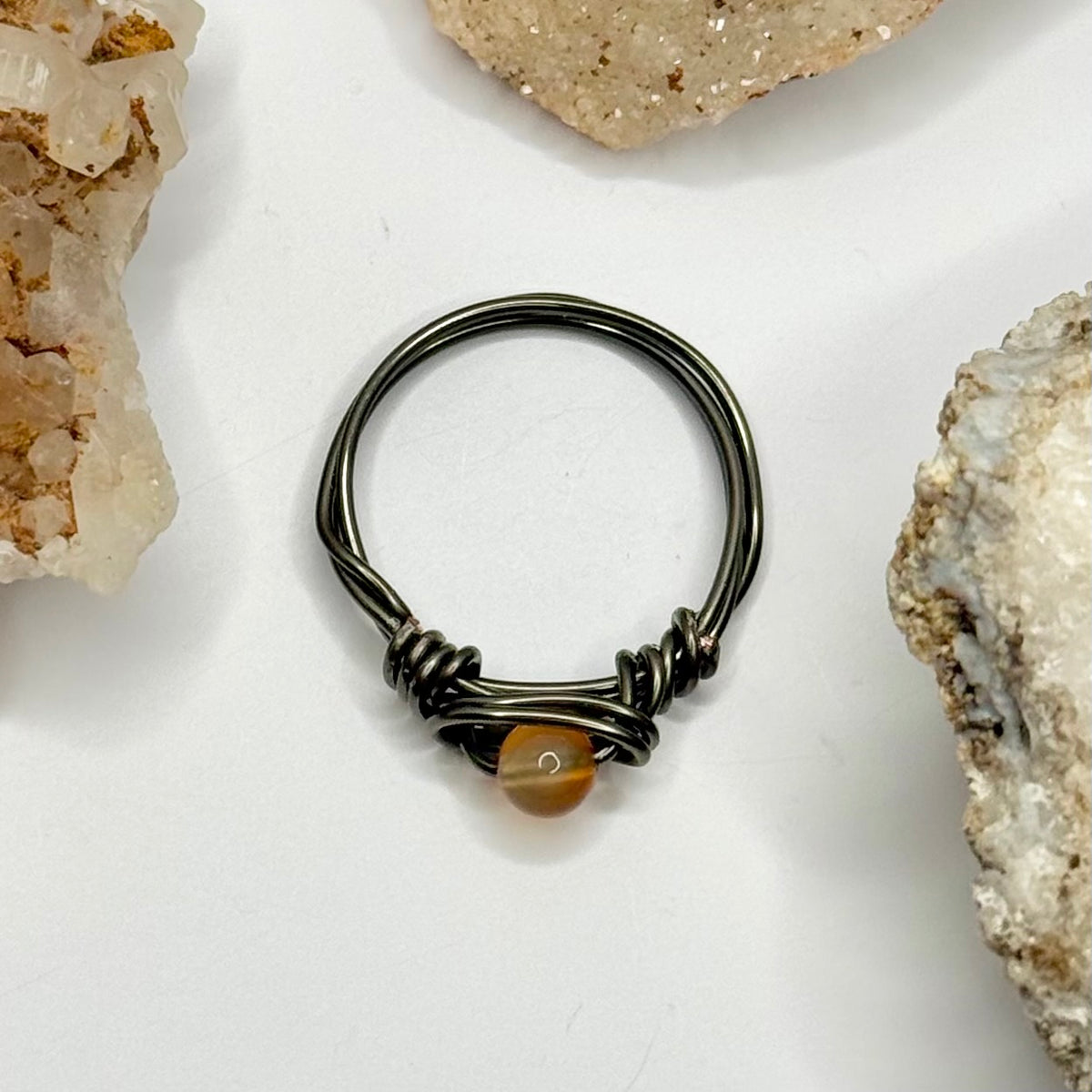 Charcoal Carnelian Ring