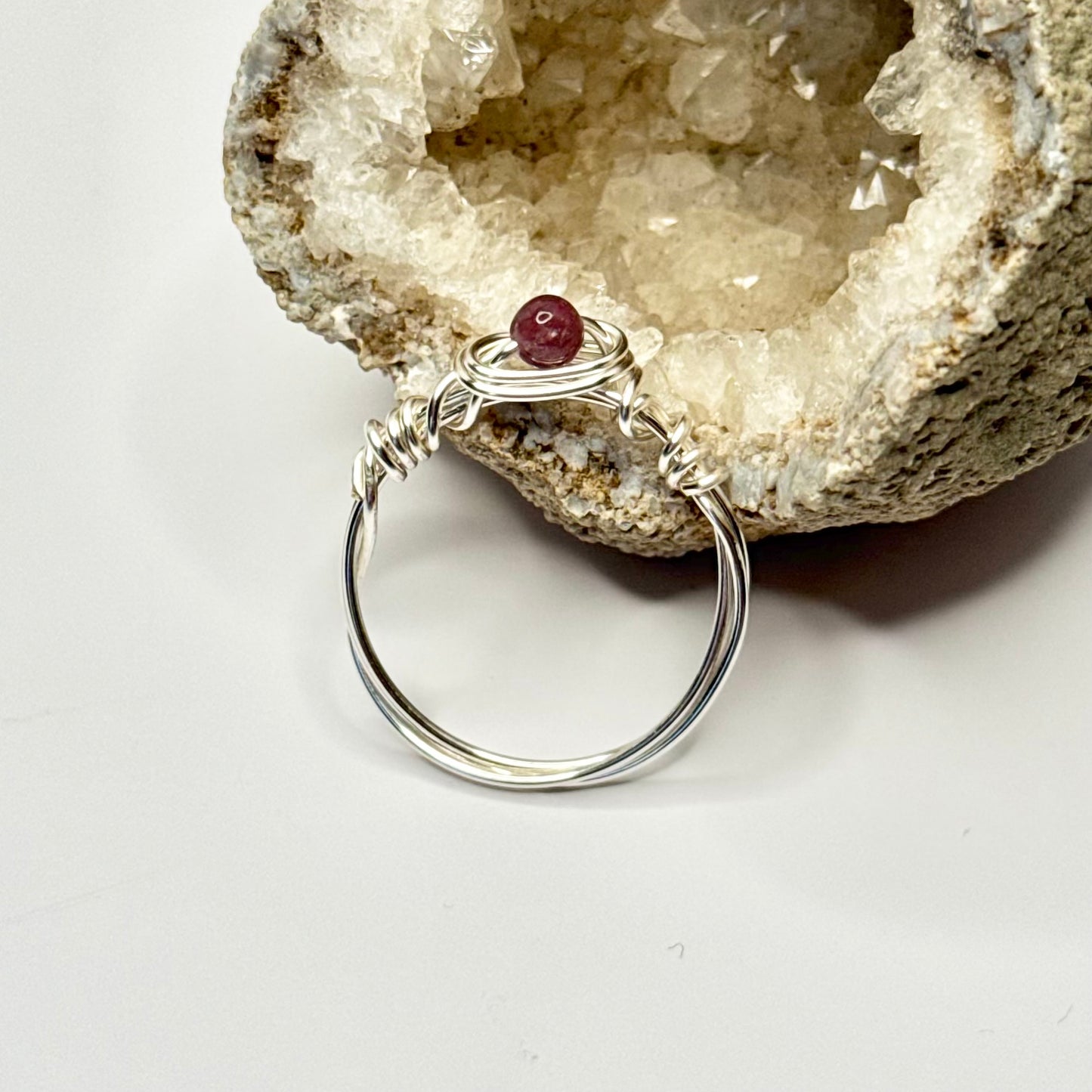 Silver Strawberry Quartz Ring