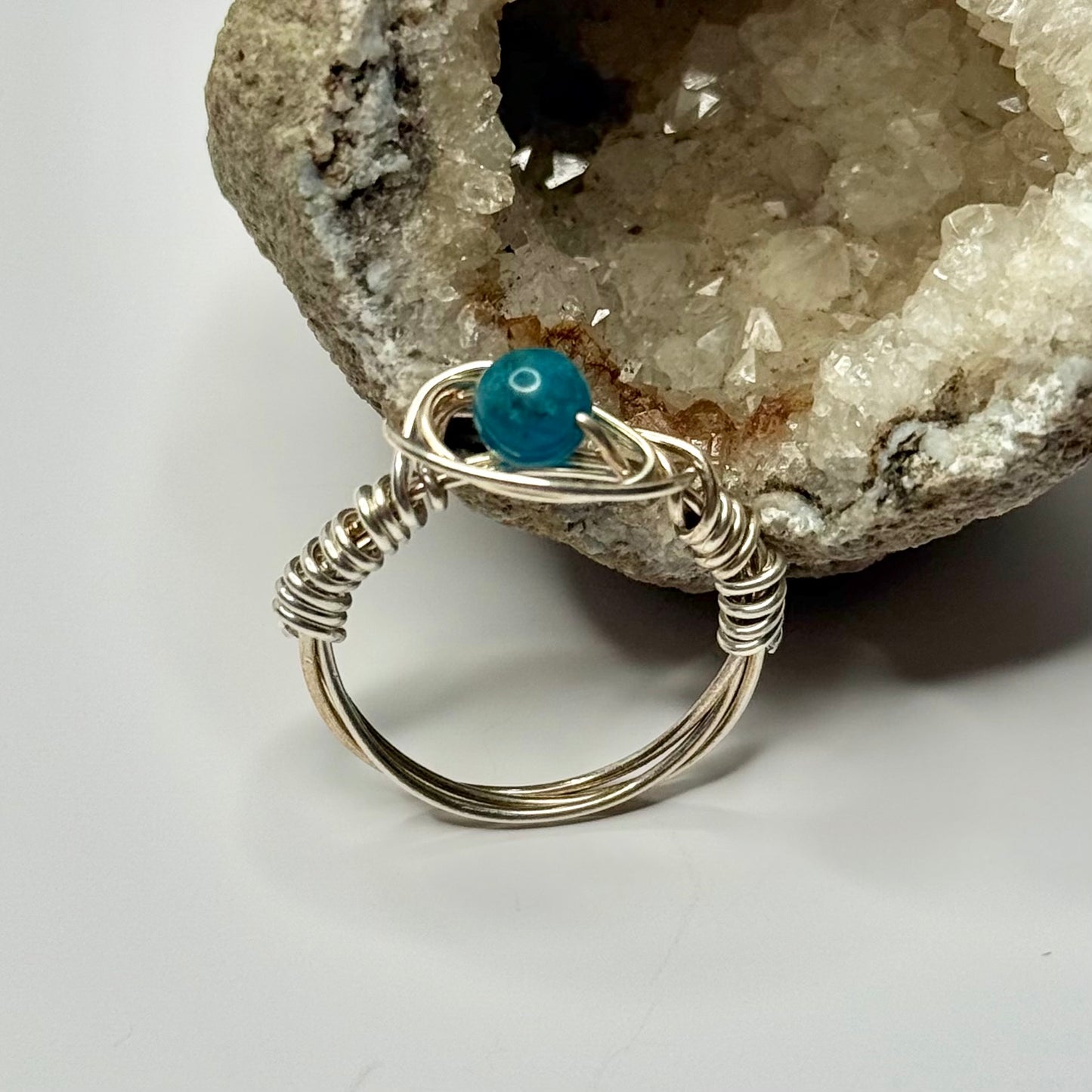 Sterling Silver Blue Apatite Ring
