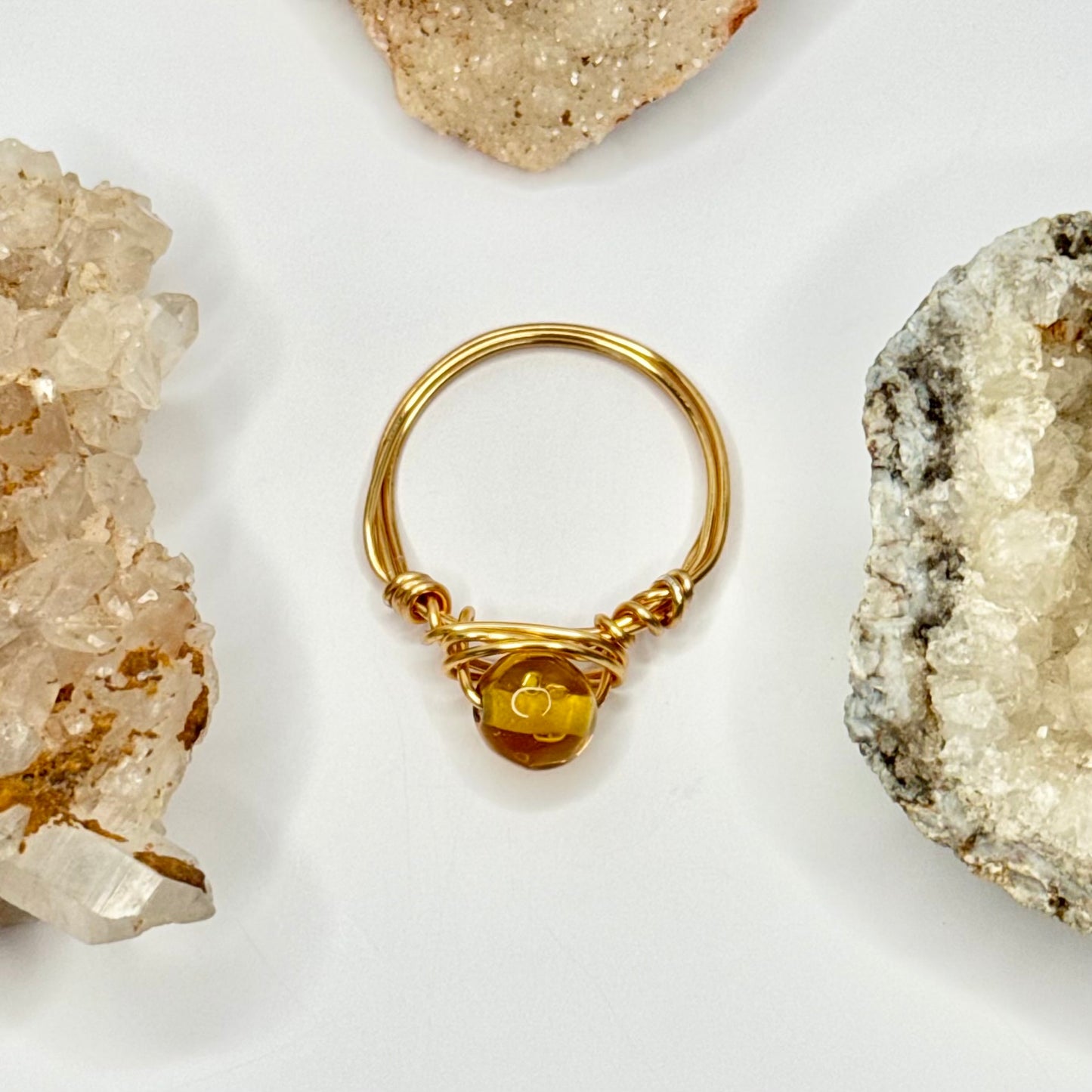 Gold Yellow Glass Ring