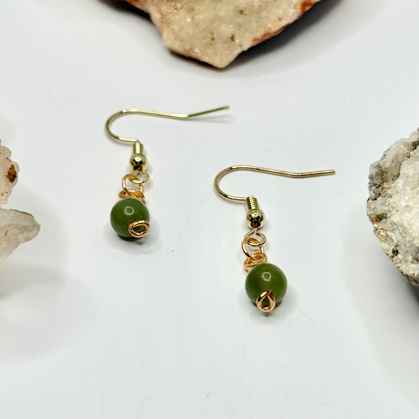 Gold Plated Jade Earrings