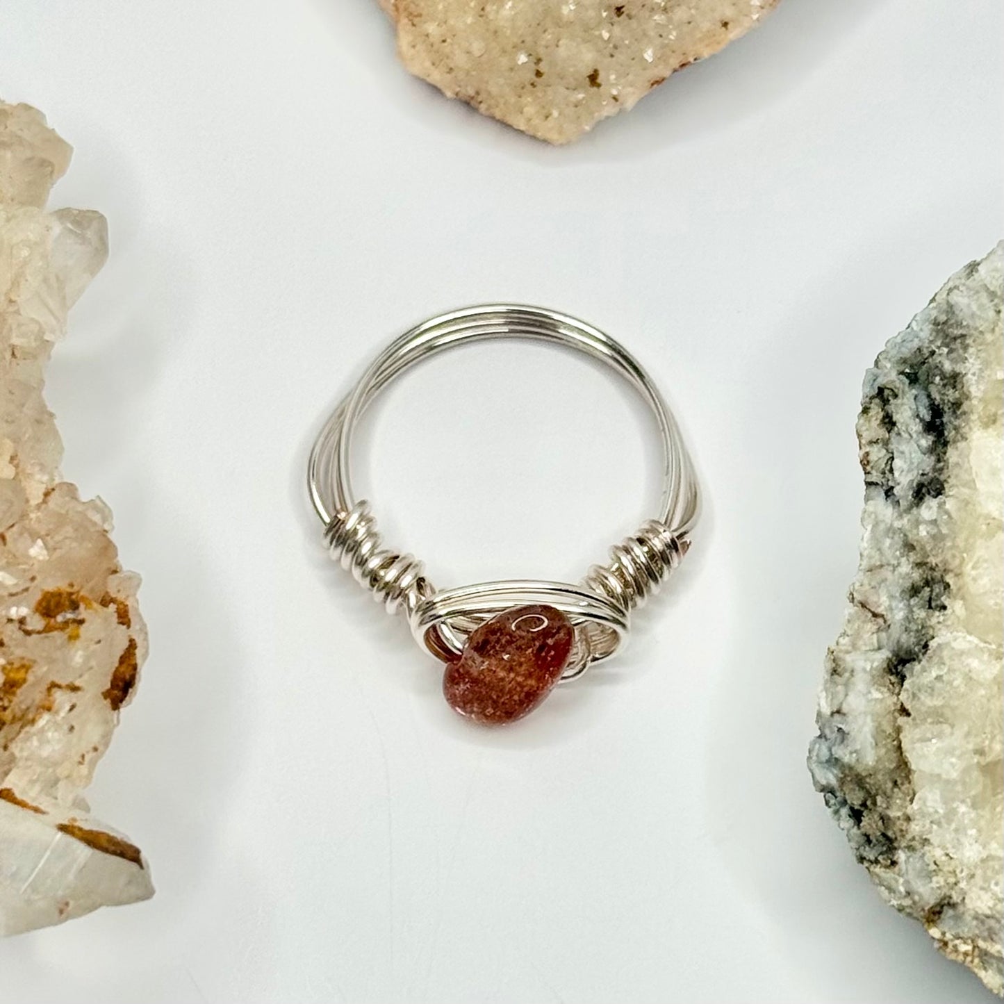 Silver Sunstone Ring