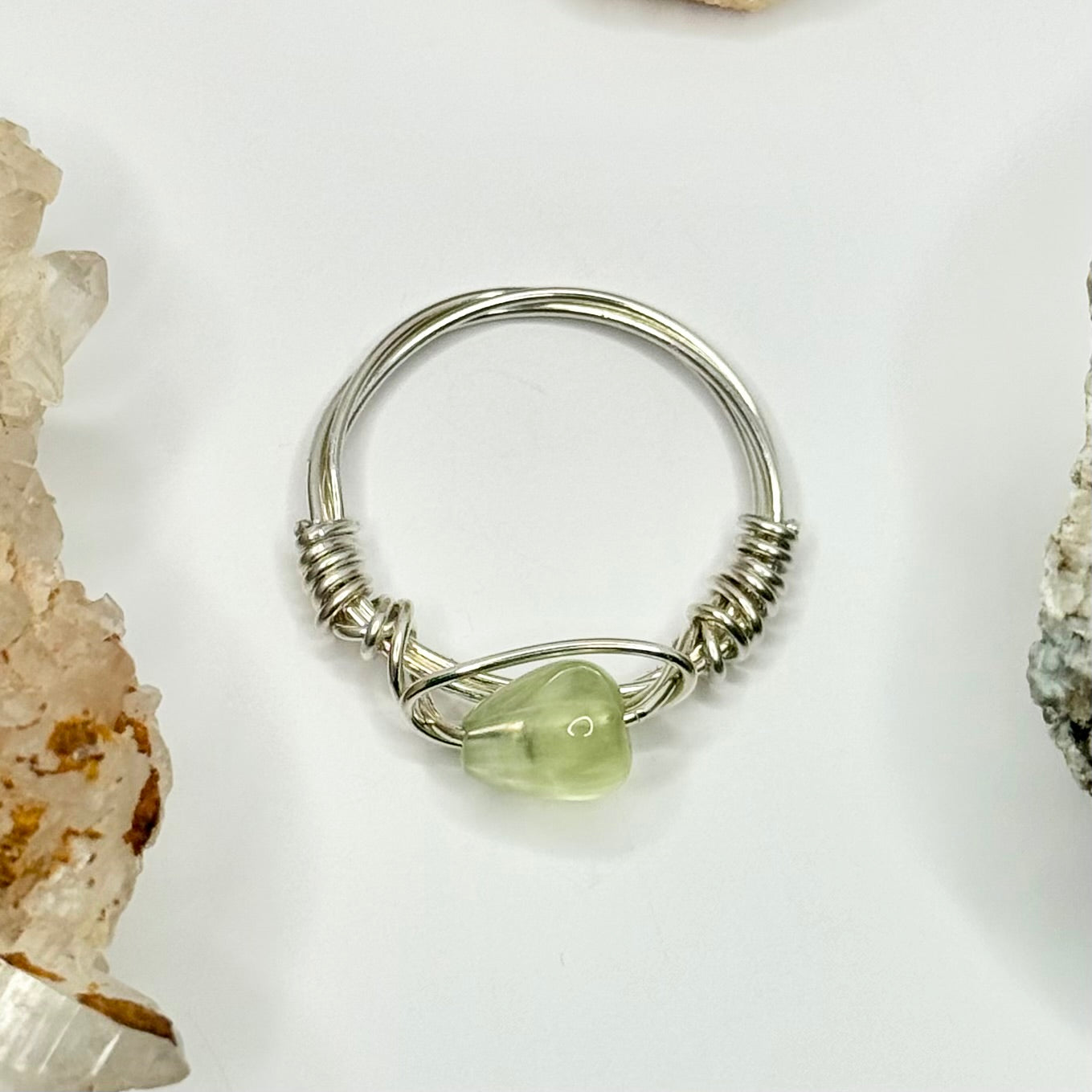 Sterling Green Calcite Ring