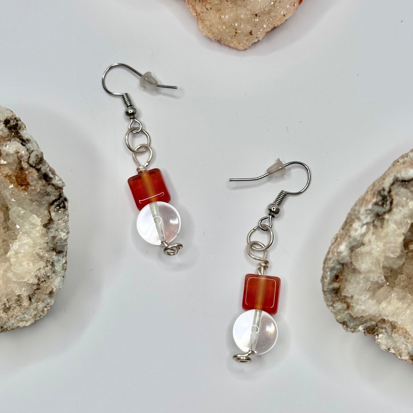 Silver Glass Earrings