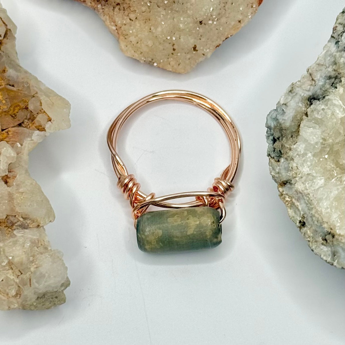 Rose Gold Rainforest Jasper Ring