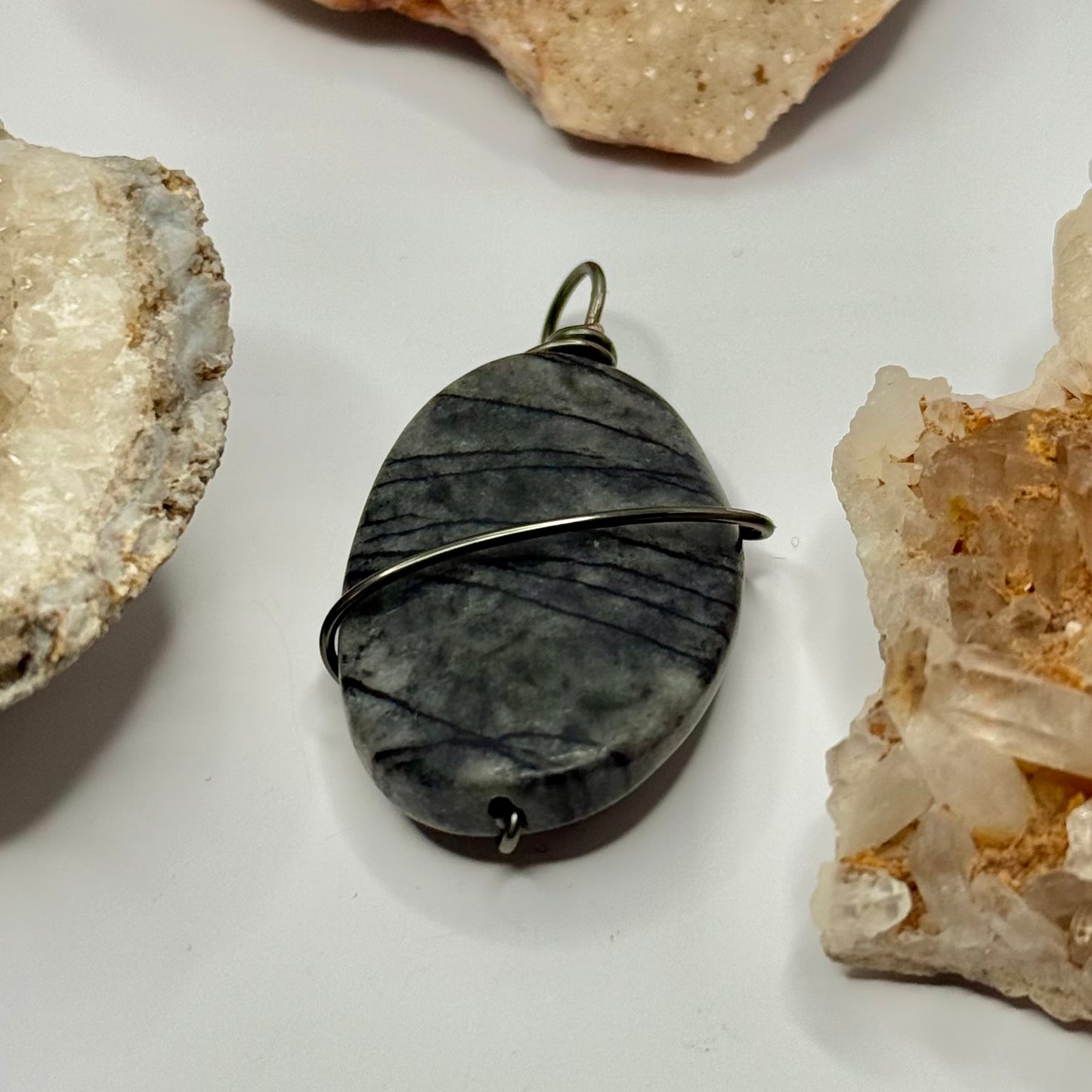 Charcoal Picasso Jasper Pendant