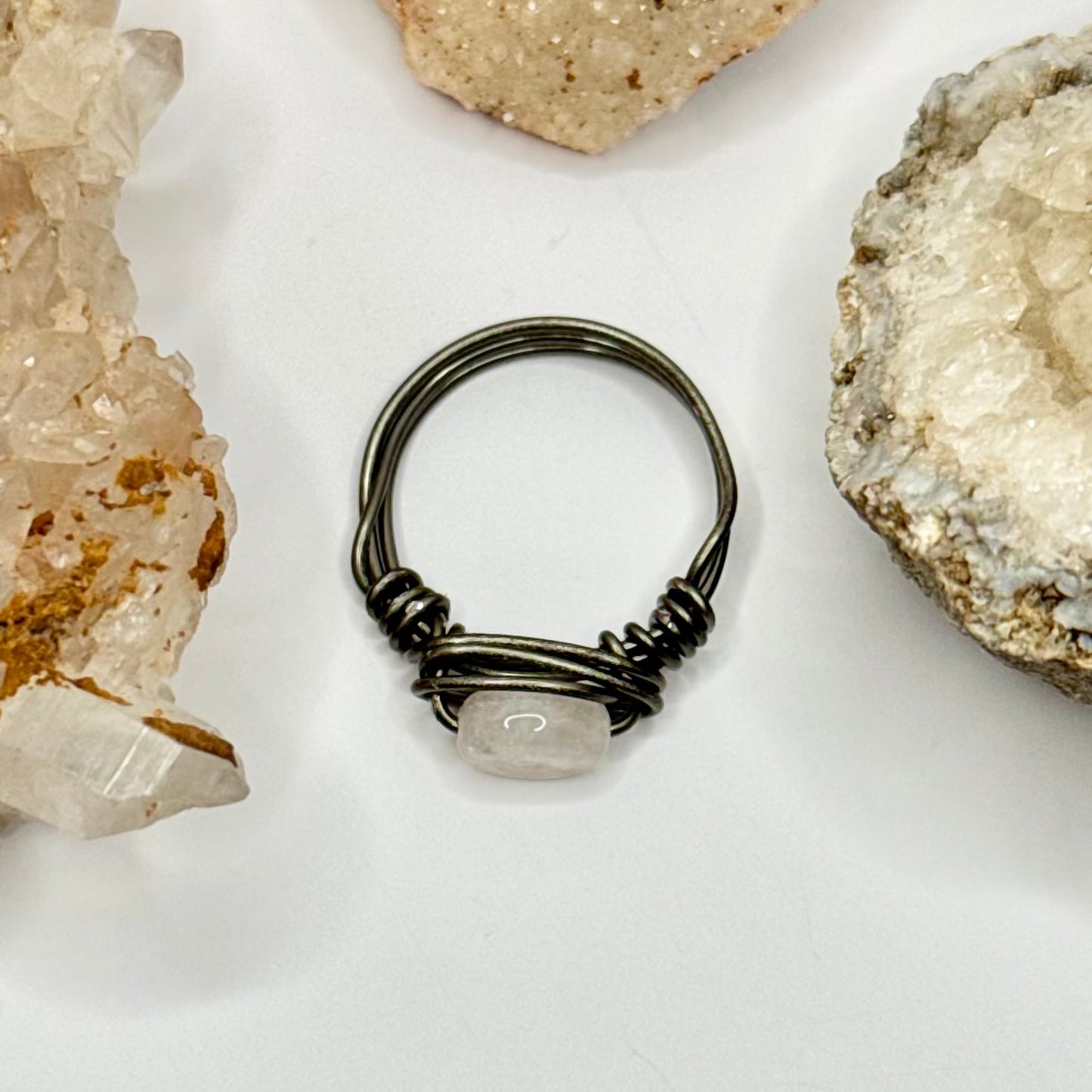 Charcoal Pink Beryl Ring