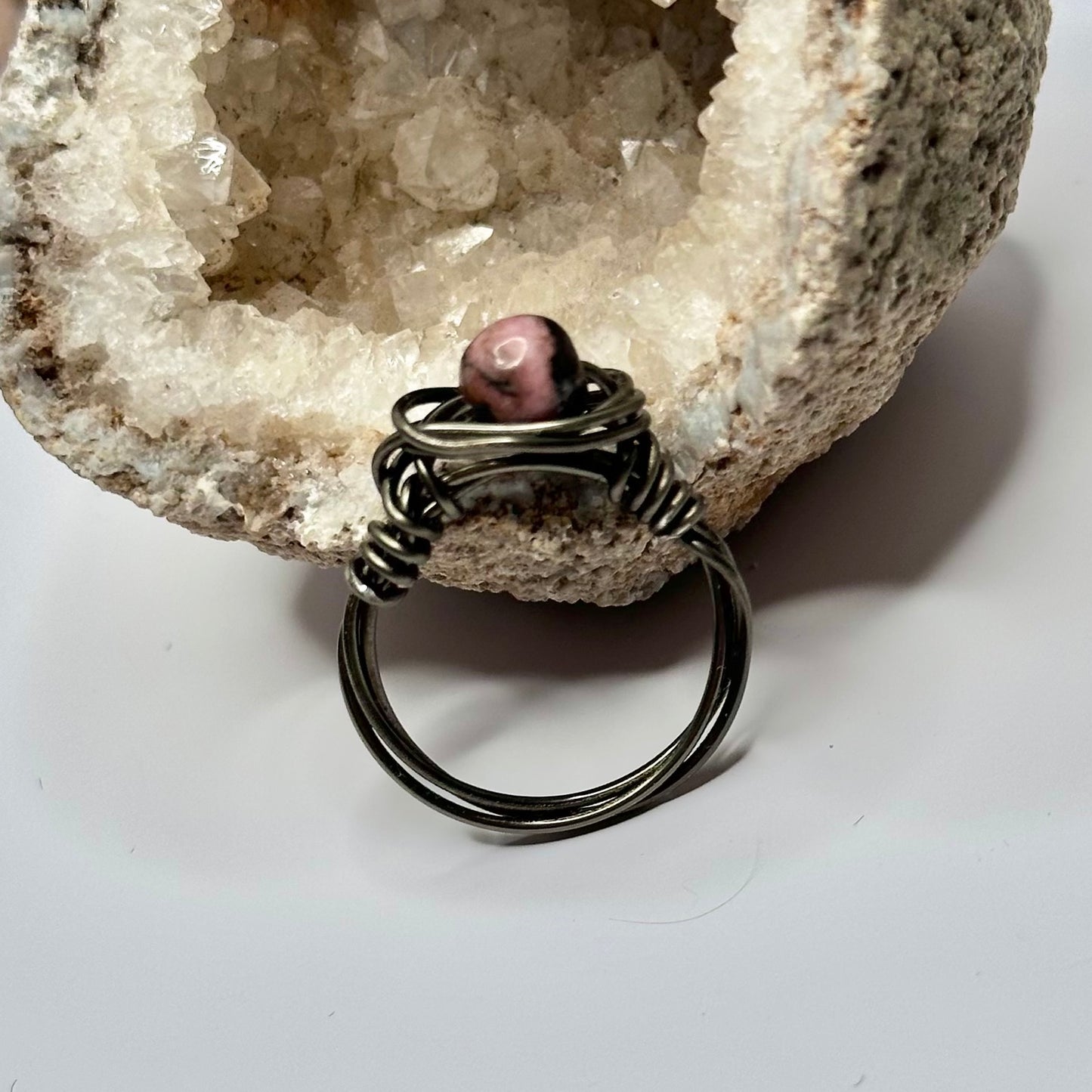 Charcoal Rhodonite Ring