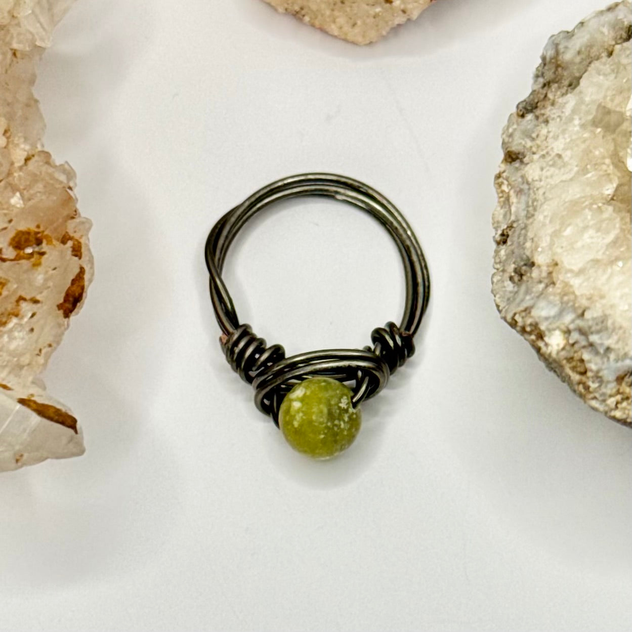 Charcoal Jade Ring