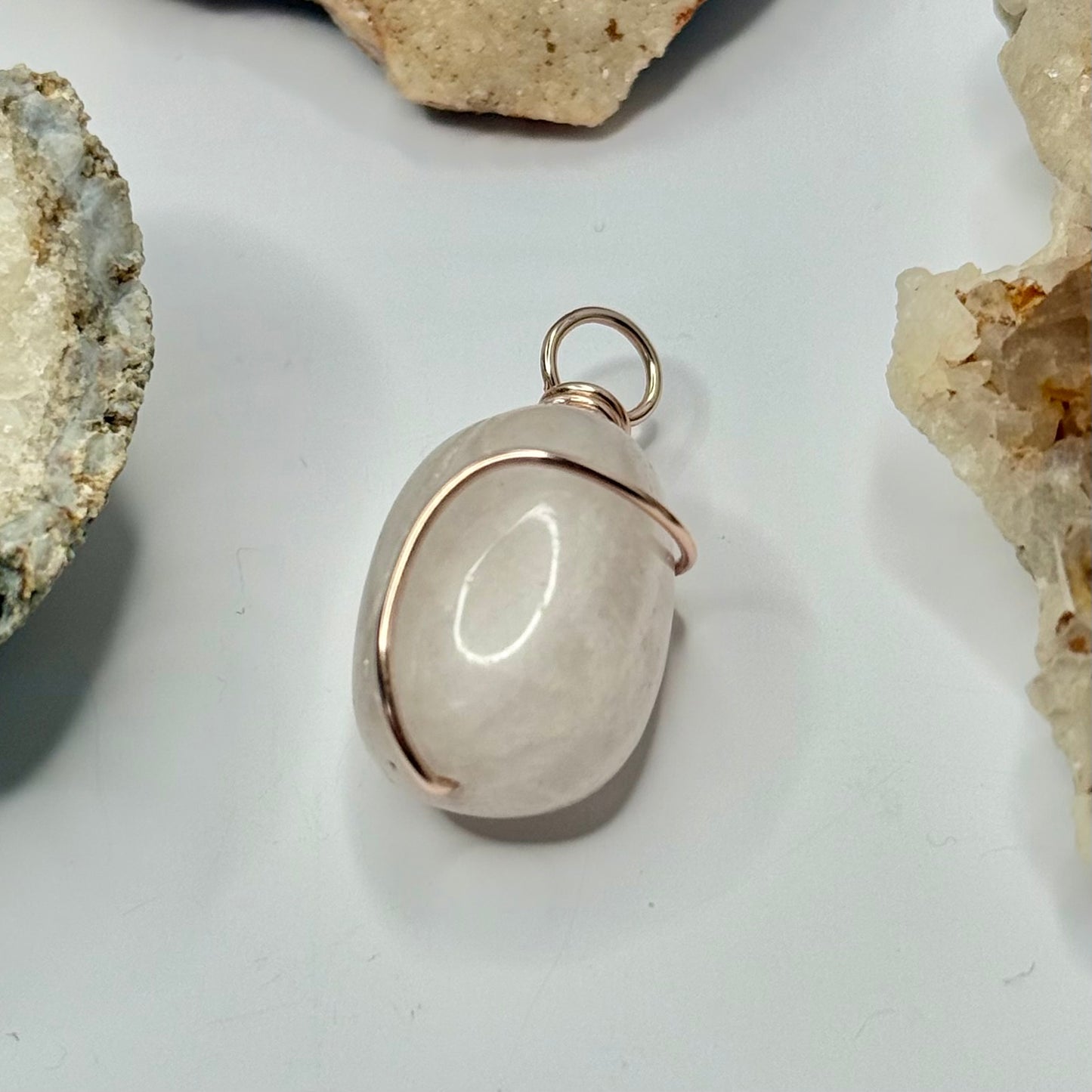 Rose Gold Rose Quartz Pendant