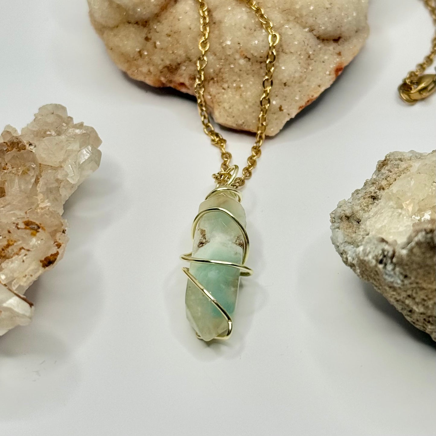 Gold Caribbean Calcite Necklace