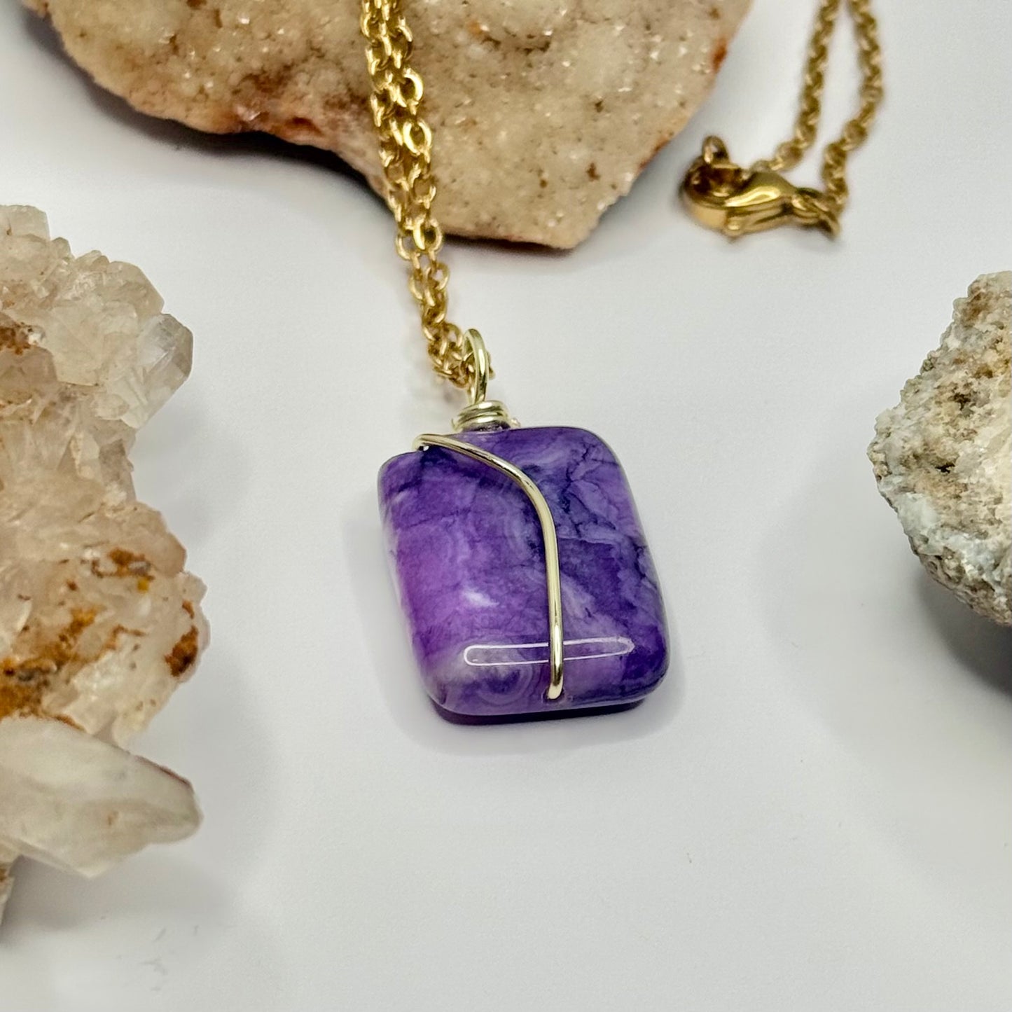 Gold Charoite Necklace