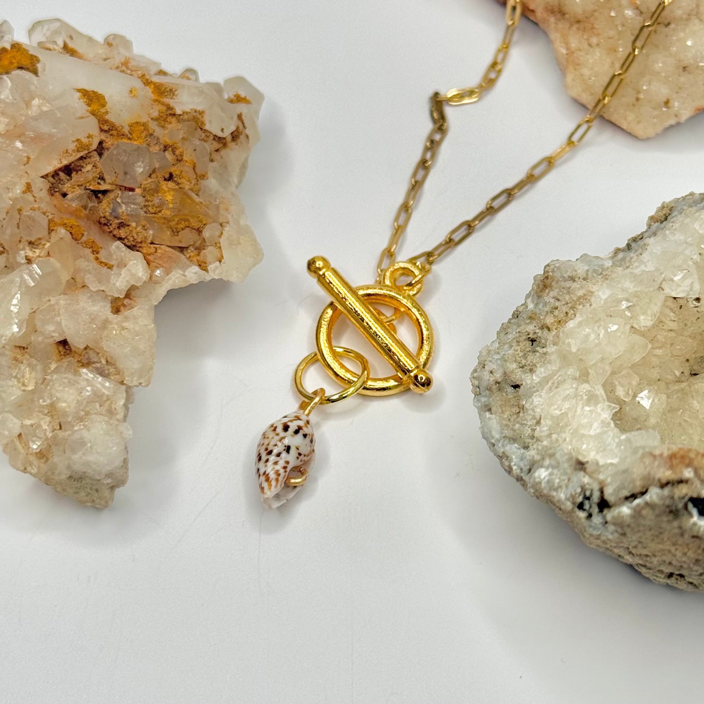 Gold Seashell Toggle Necklace