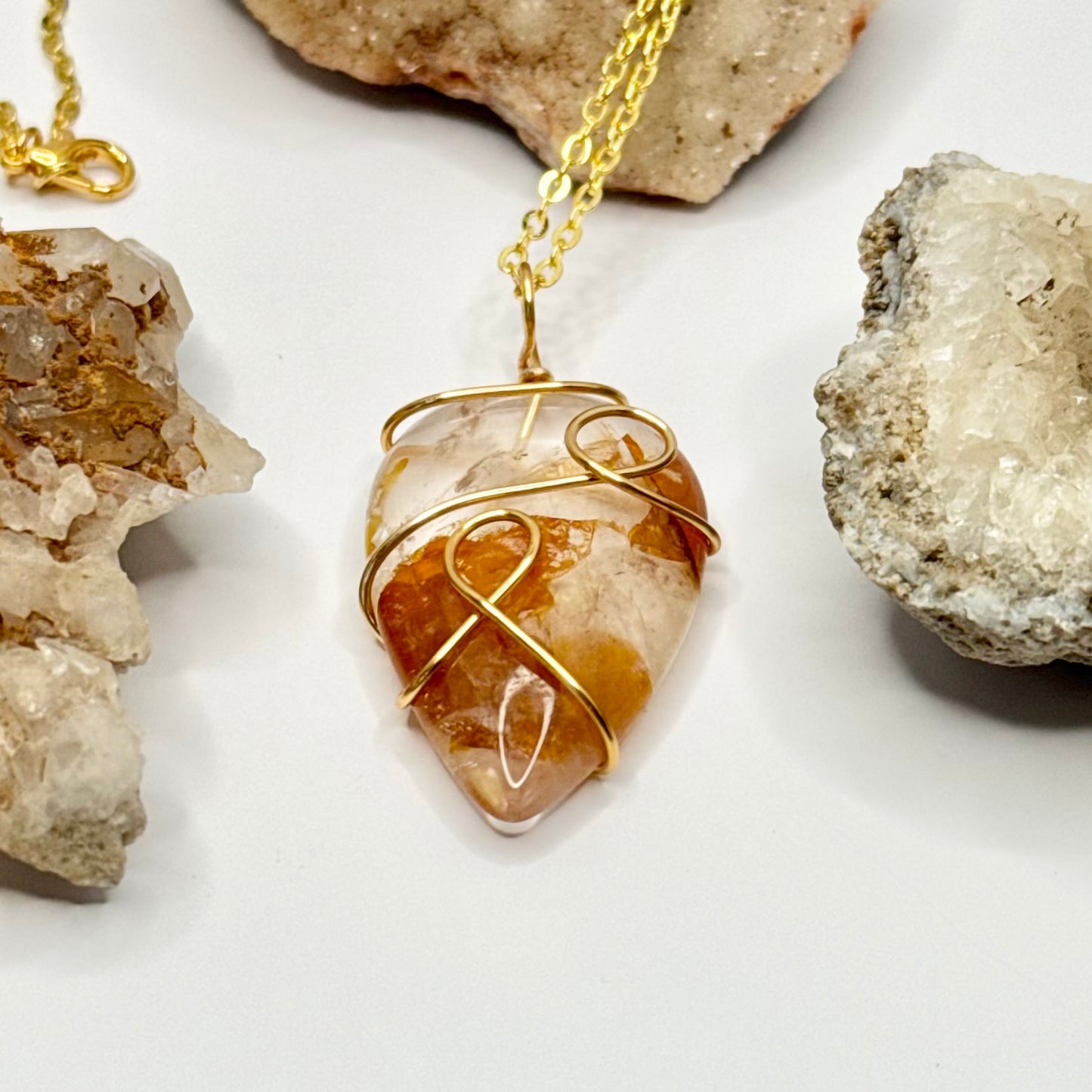 Gold Golden Healer Quartz Necklace
