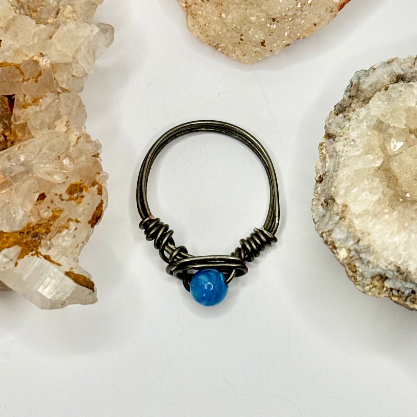 Charcoal Blue Shell Ring