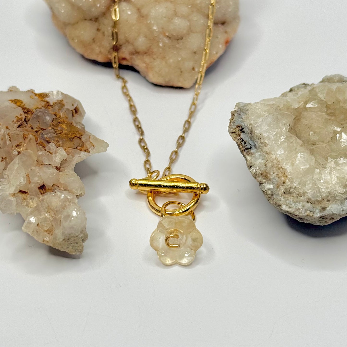 Gold Flower Toggle Necklace