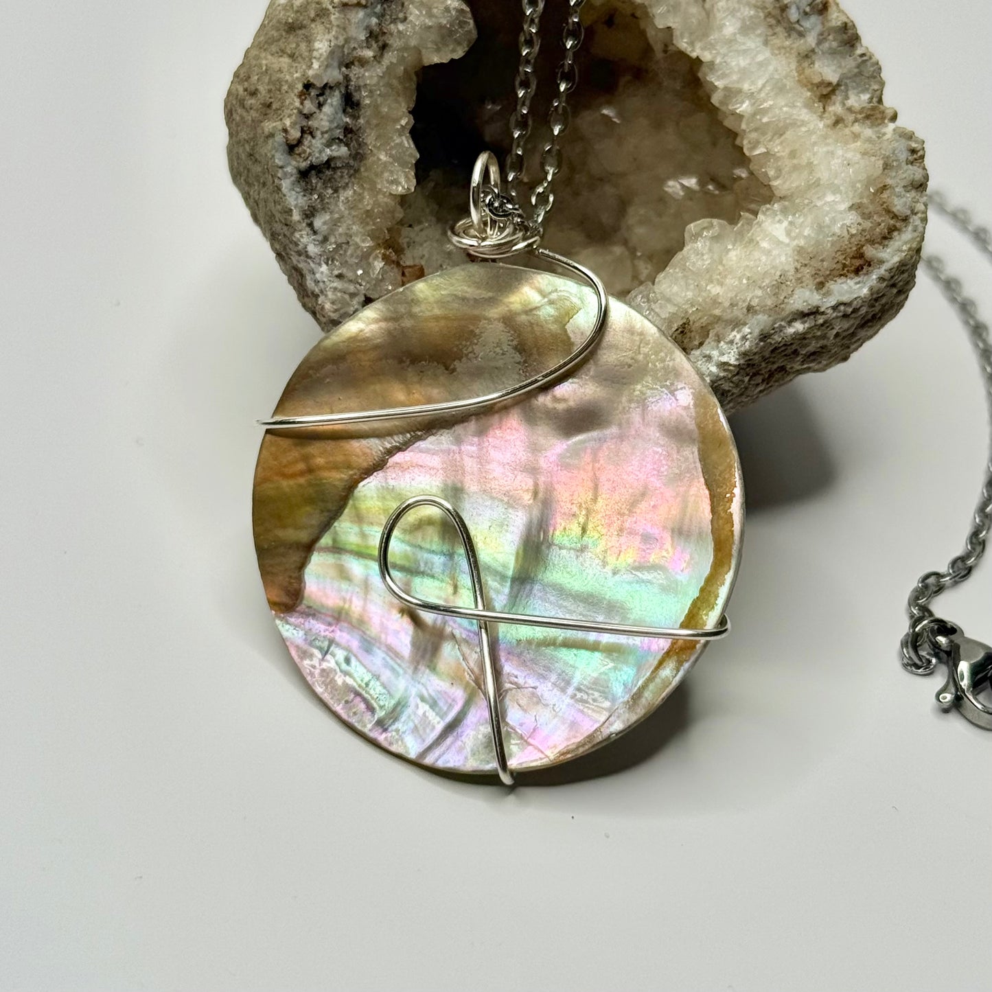 Silver Abalone Necklace