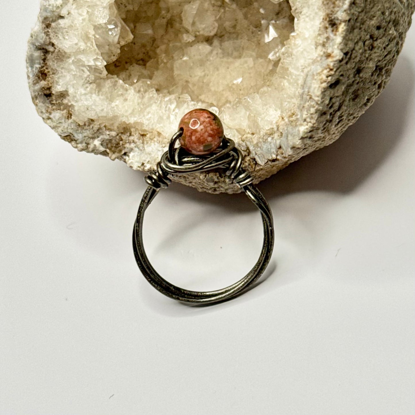 Charcoal Unakite Ring