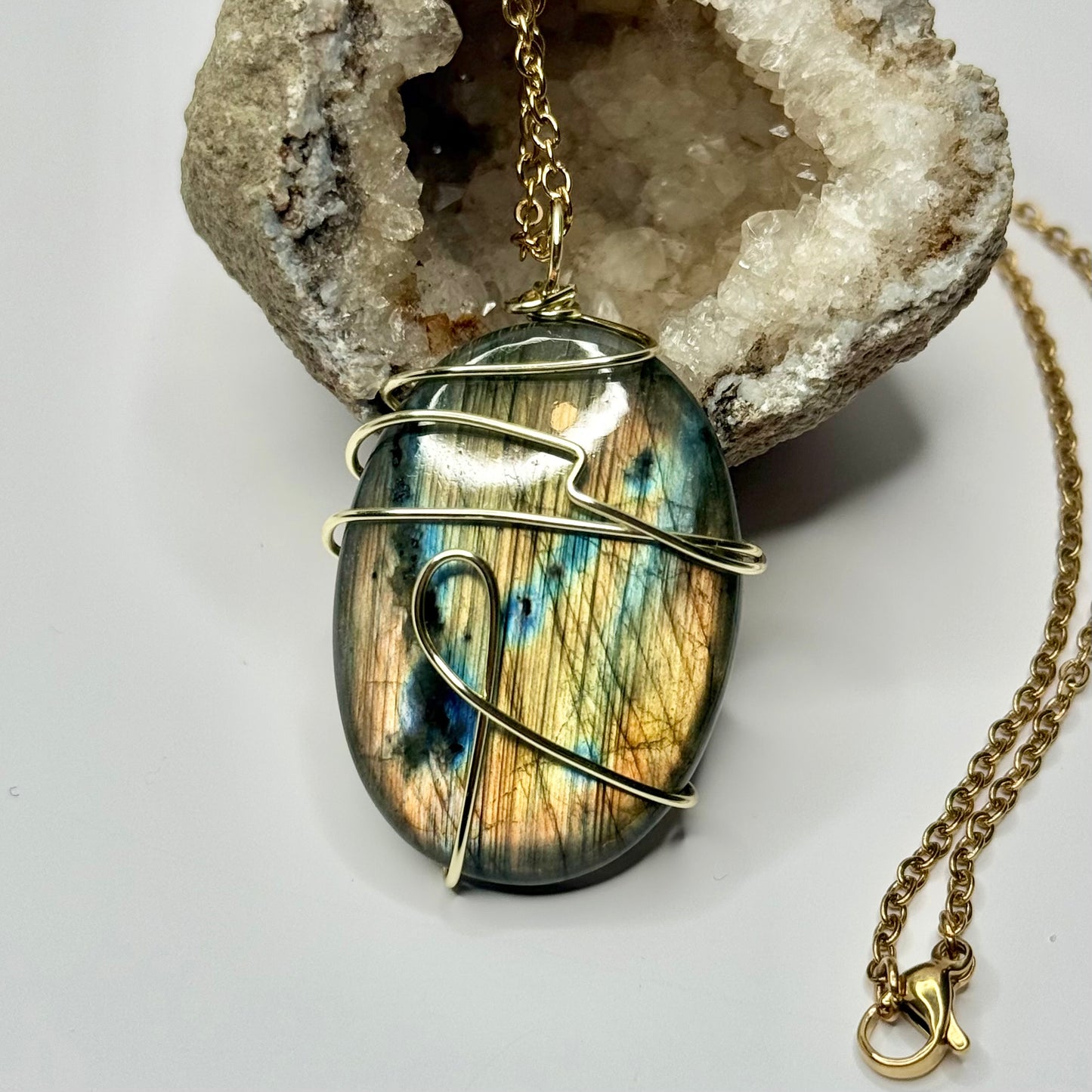 Gold Labradorite Necklace