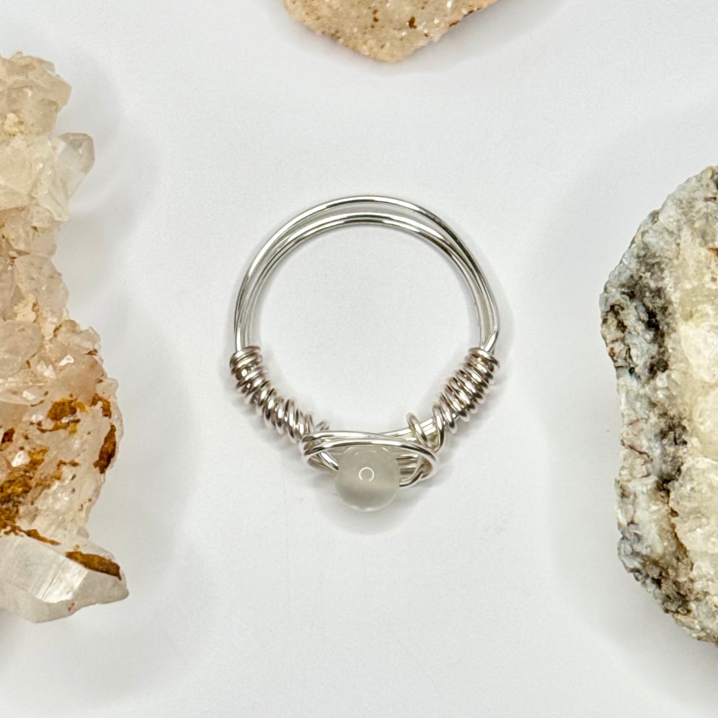 Silver Moonstone Ring