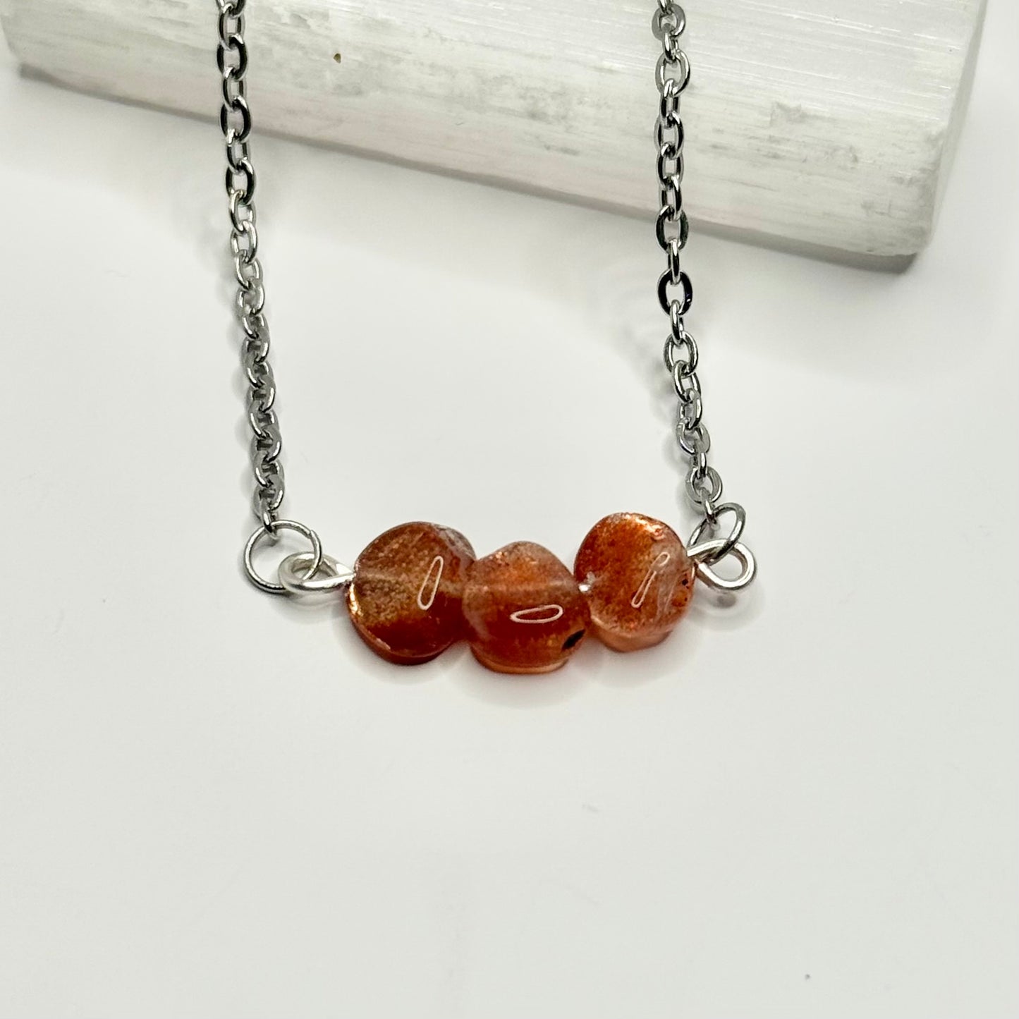 Silver Sunstone Necklace