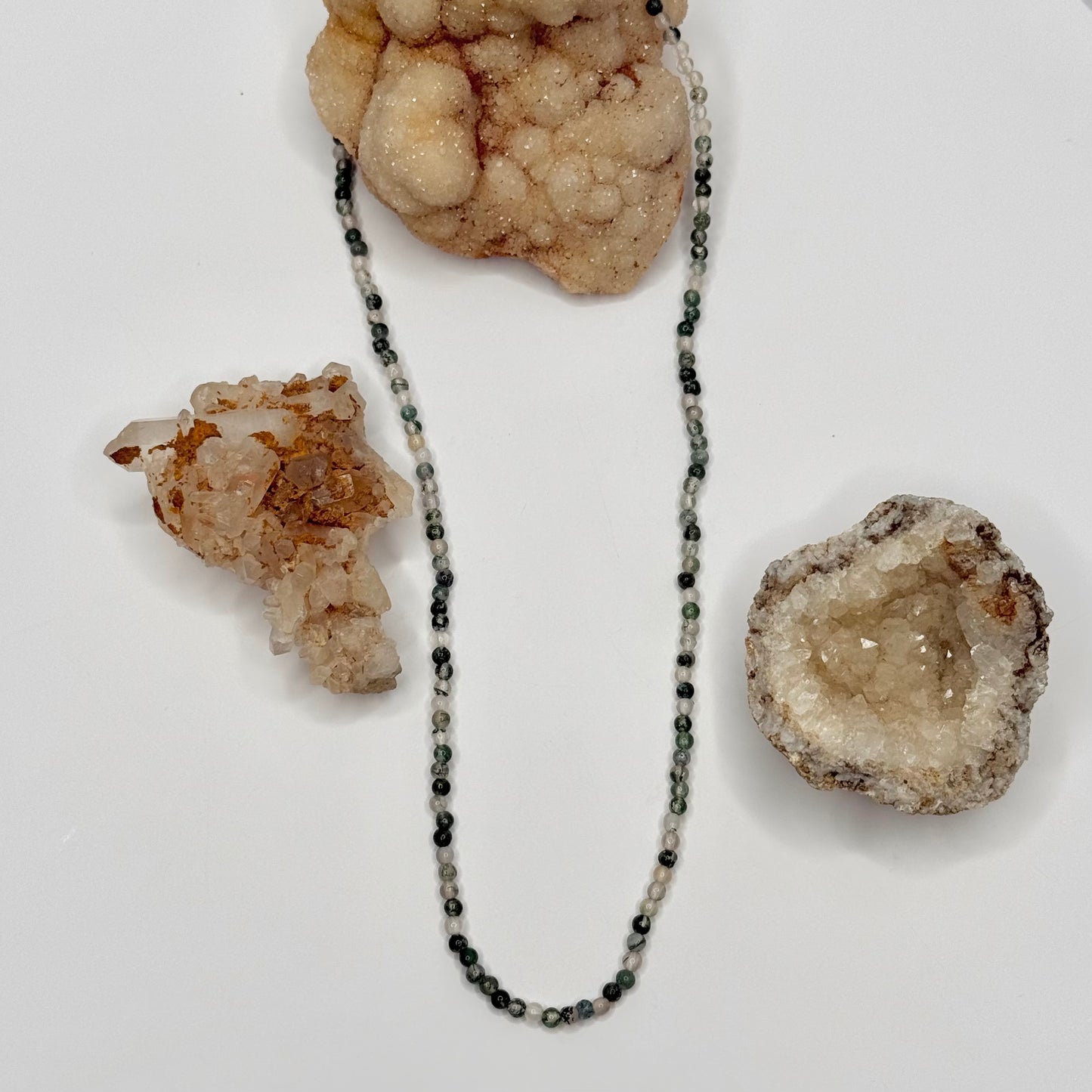 Moss Agate Beaded Necklace