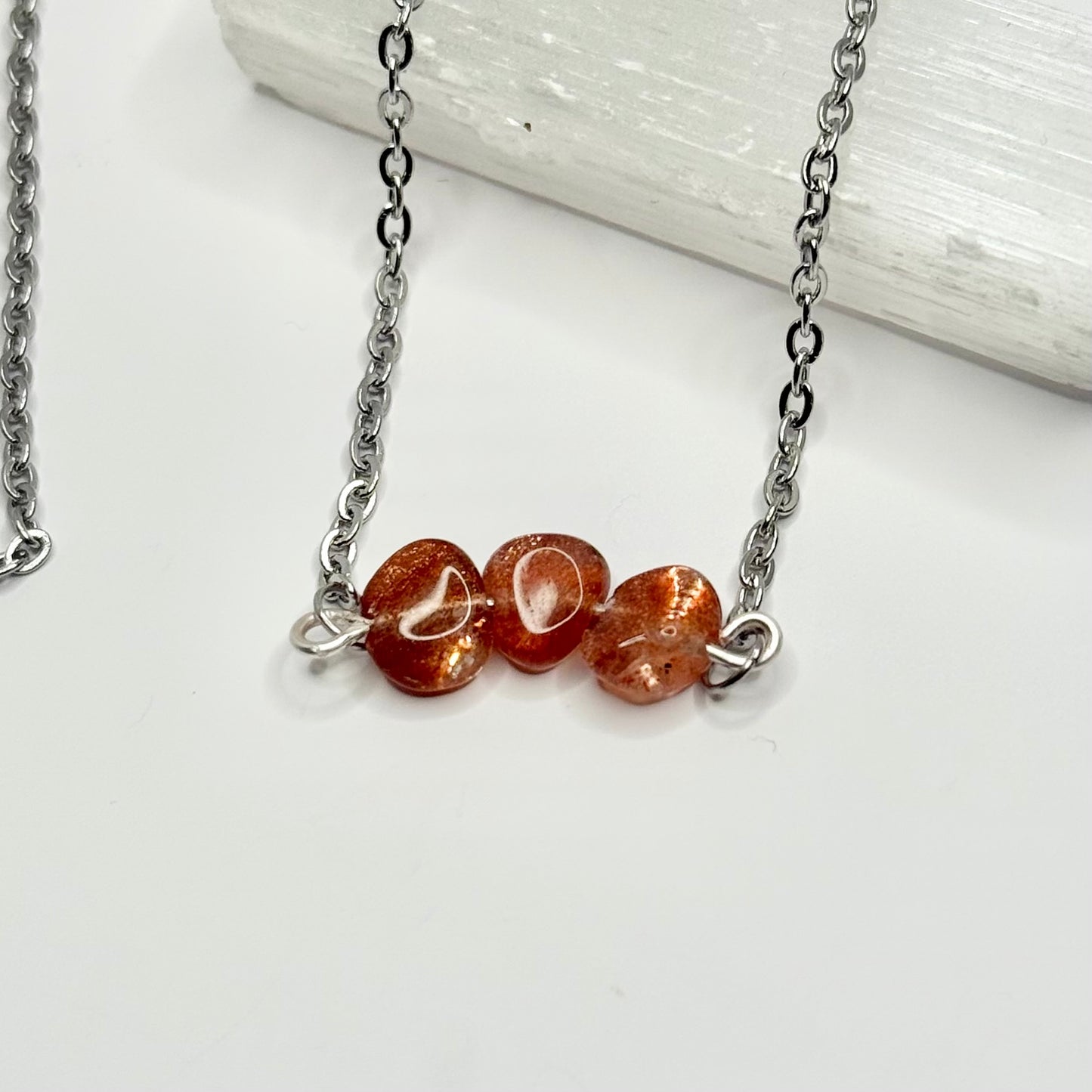 Silver Sunstone Necklace