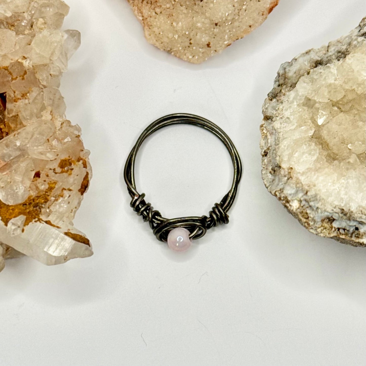Charcoal Pink Pearl Ring