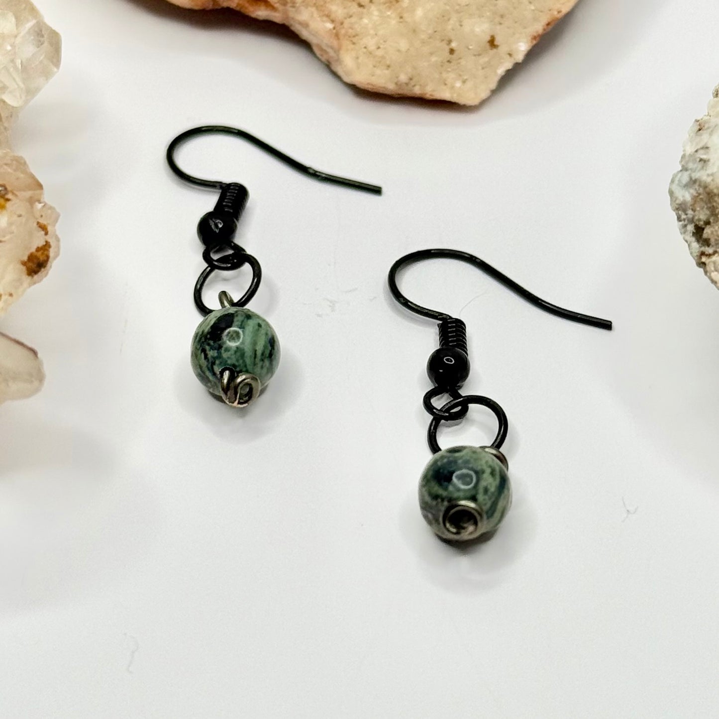 Charcoal Rainforest Jasper Earrings