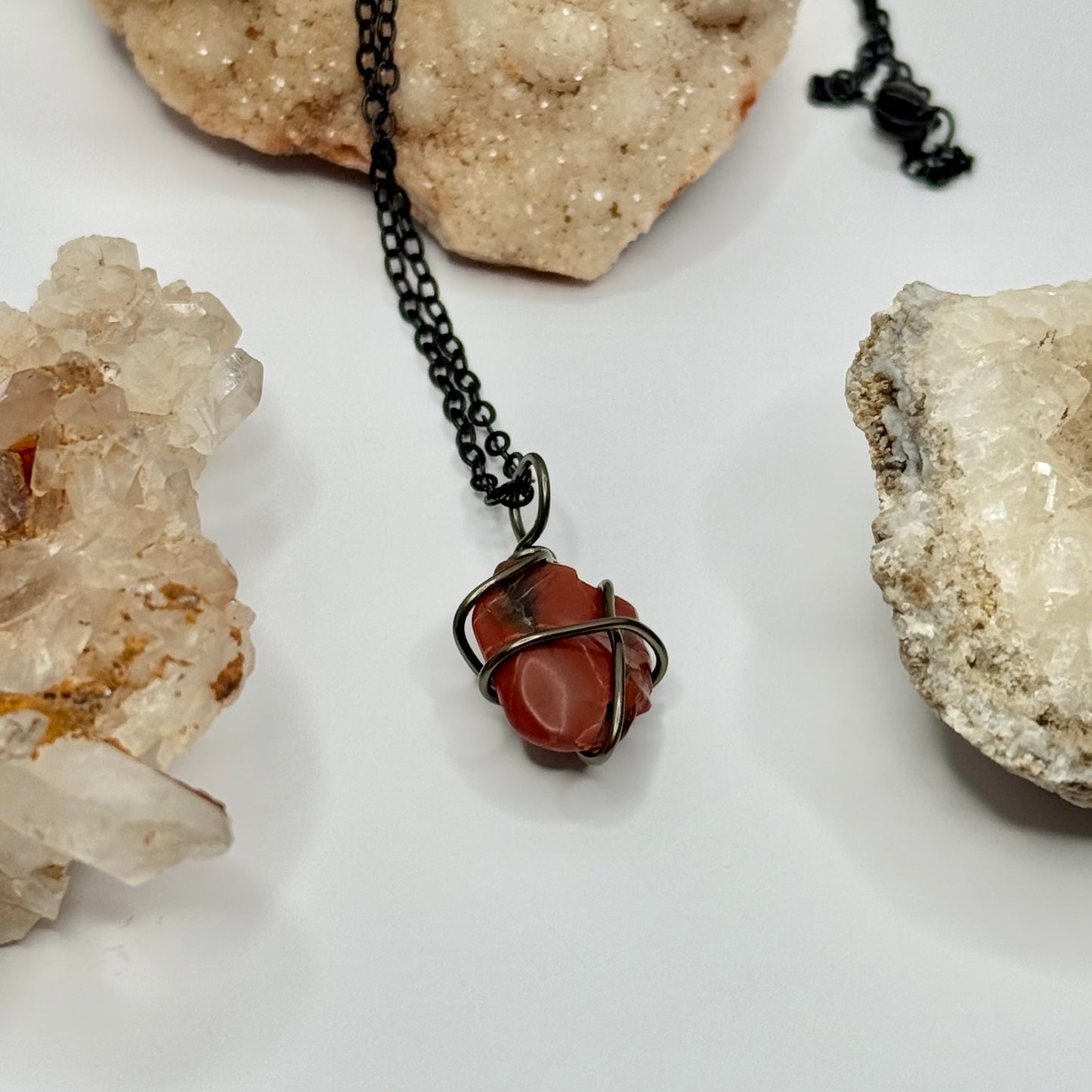 Charcoal Petrified Wood Necklace