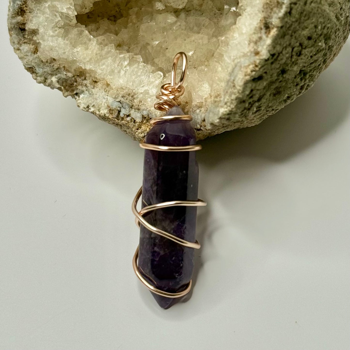 Rose Gold Amethyst Pendant