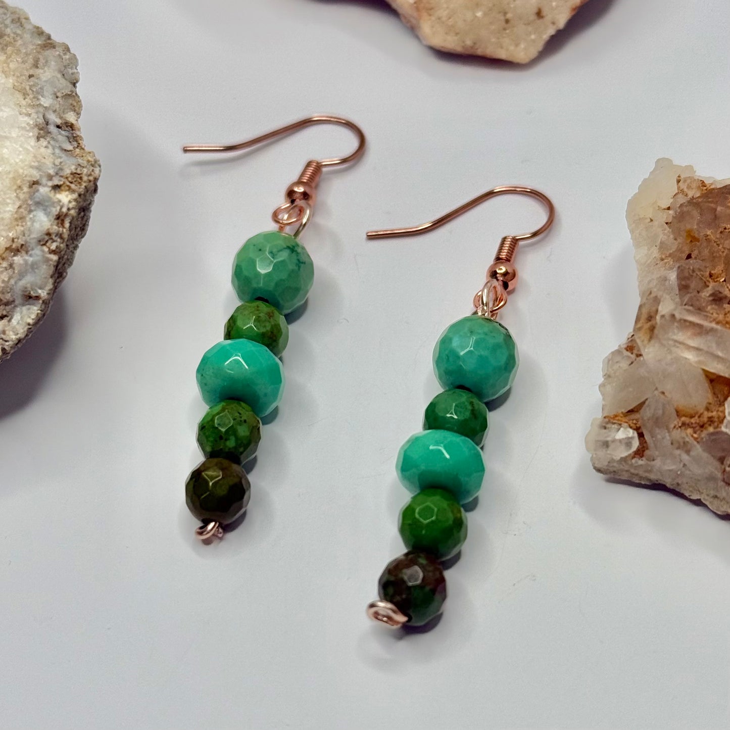Rose Gold Turquoise Earrings