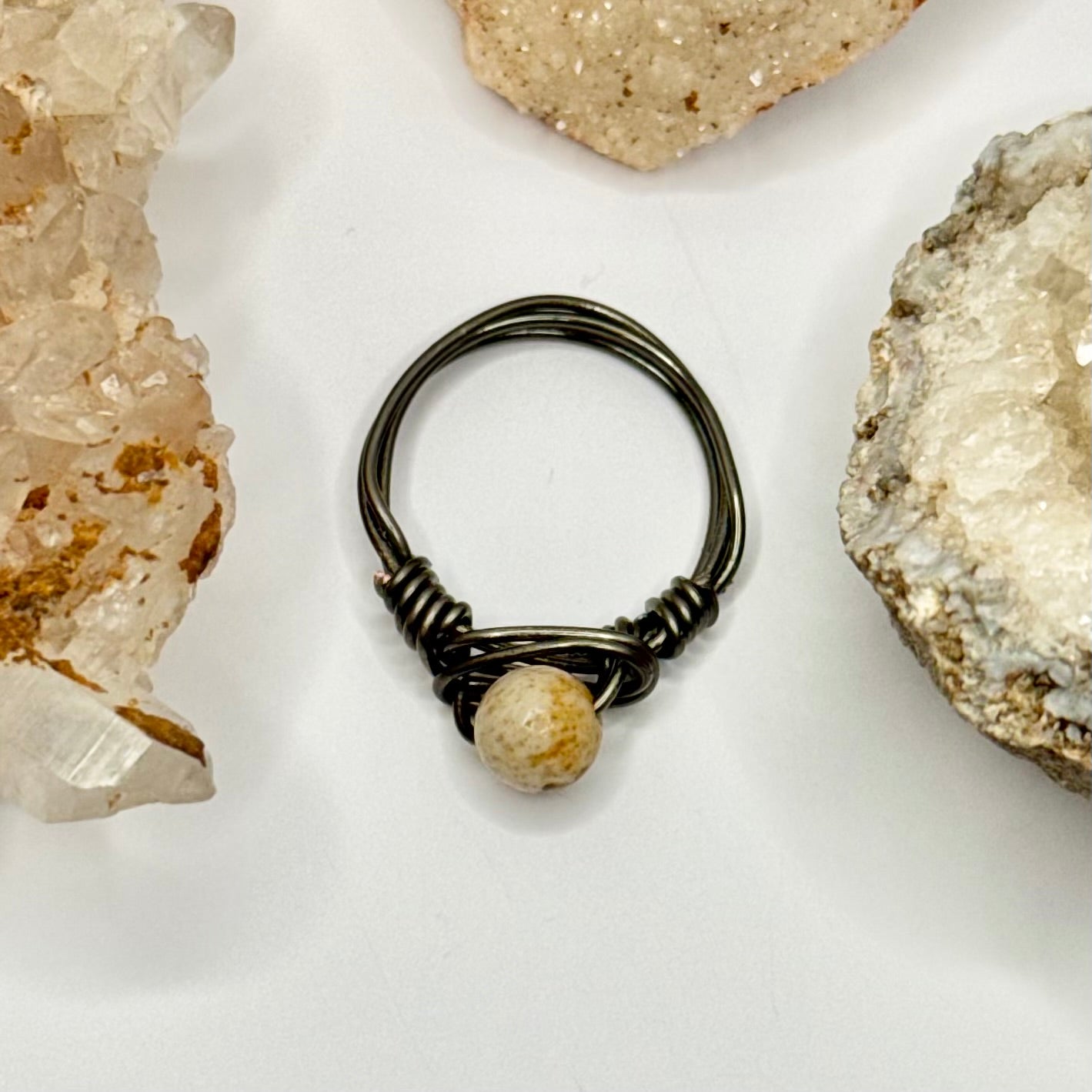 Charcoal Picture Jasper Ring