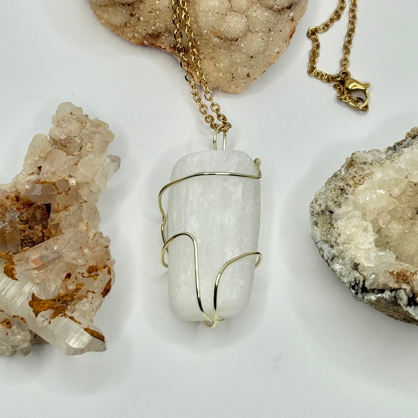 Gold Selenite Necklace