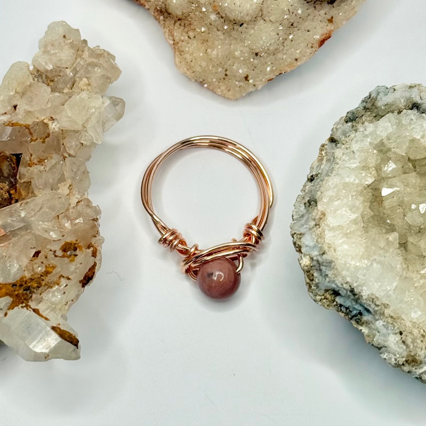 Rose Gold Rhodonite Ring
