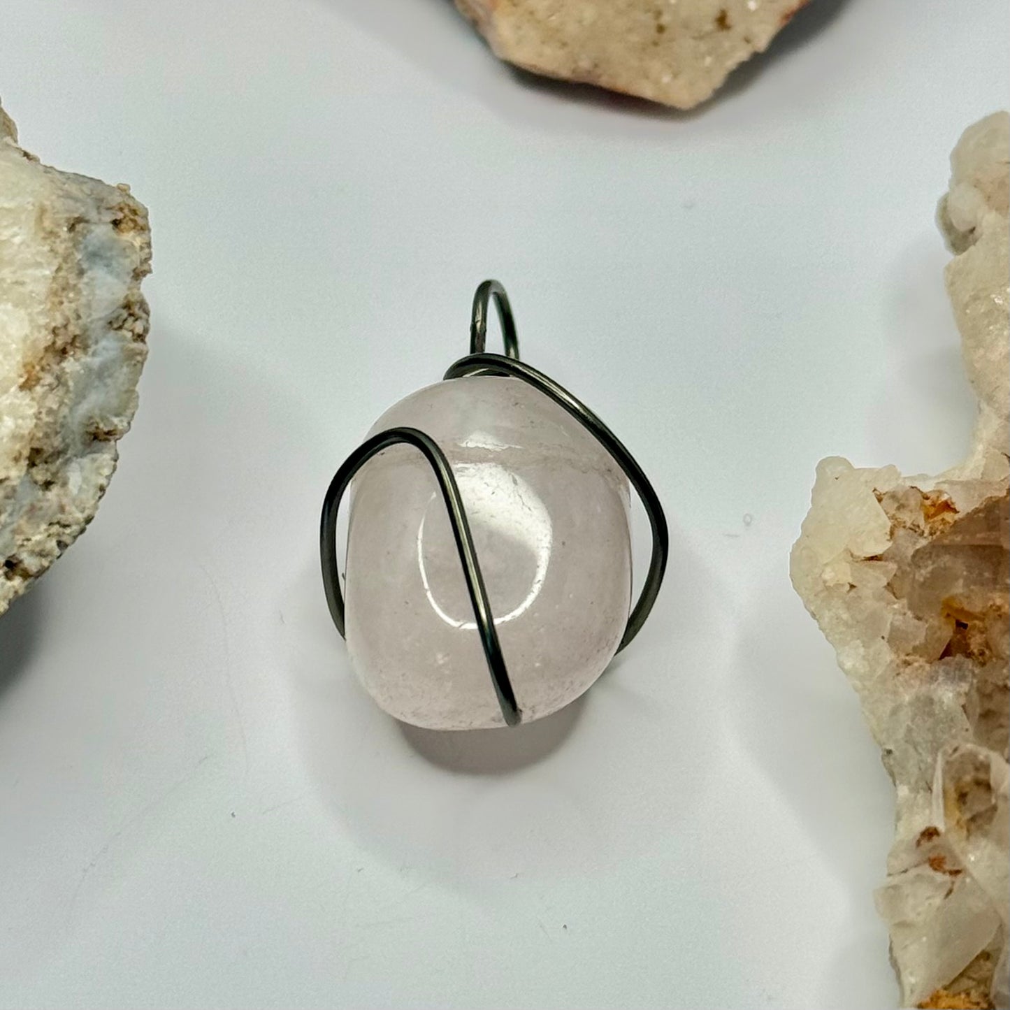 Charcoal Rose Quartz Pendant