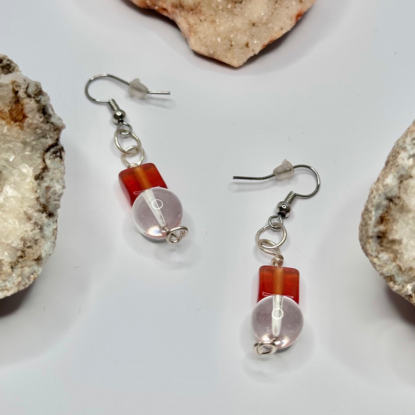 Silver Glass Earrings