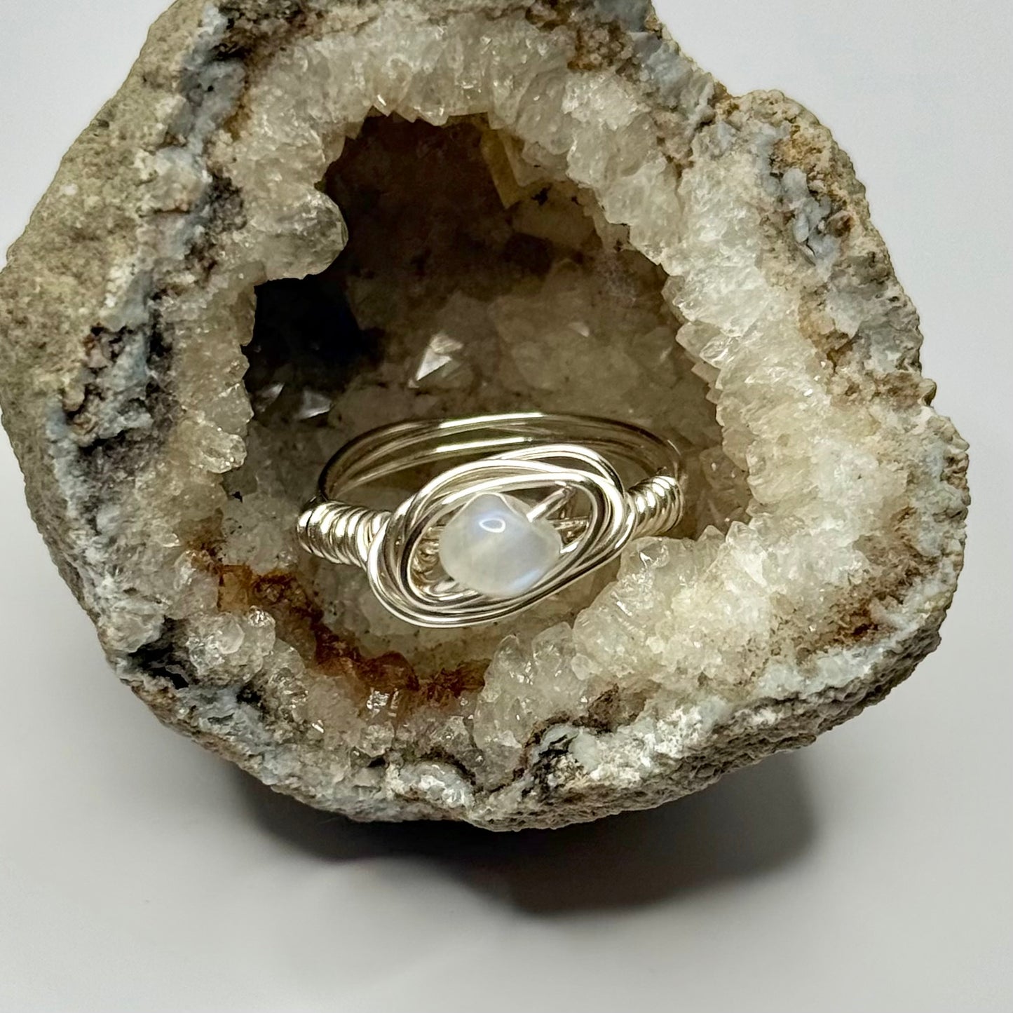 Silver Moonstone Ring