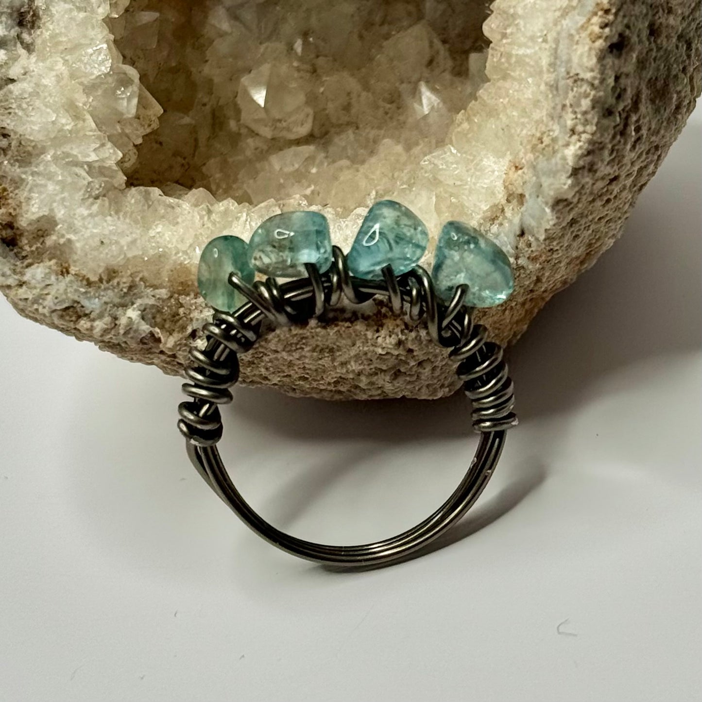 Charcoal Aquamarine Ring