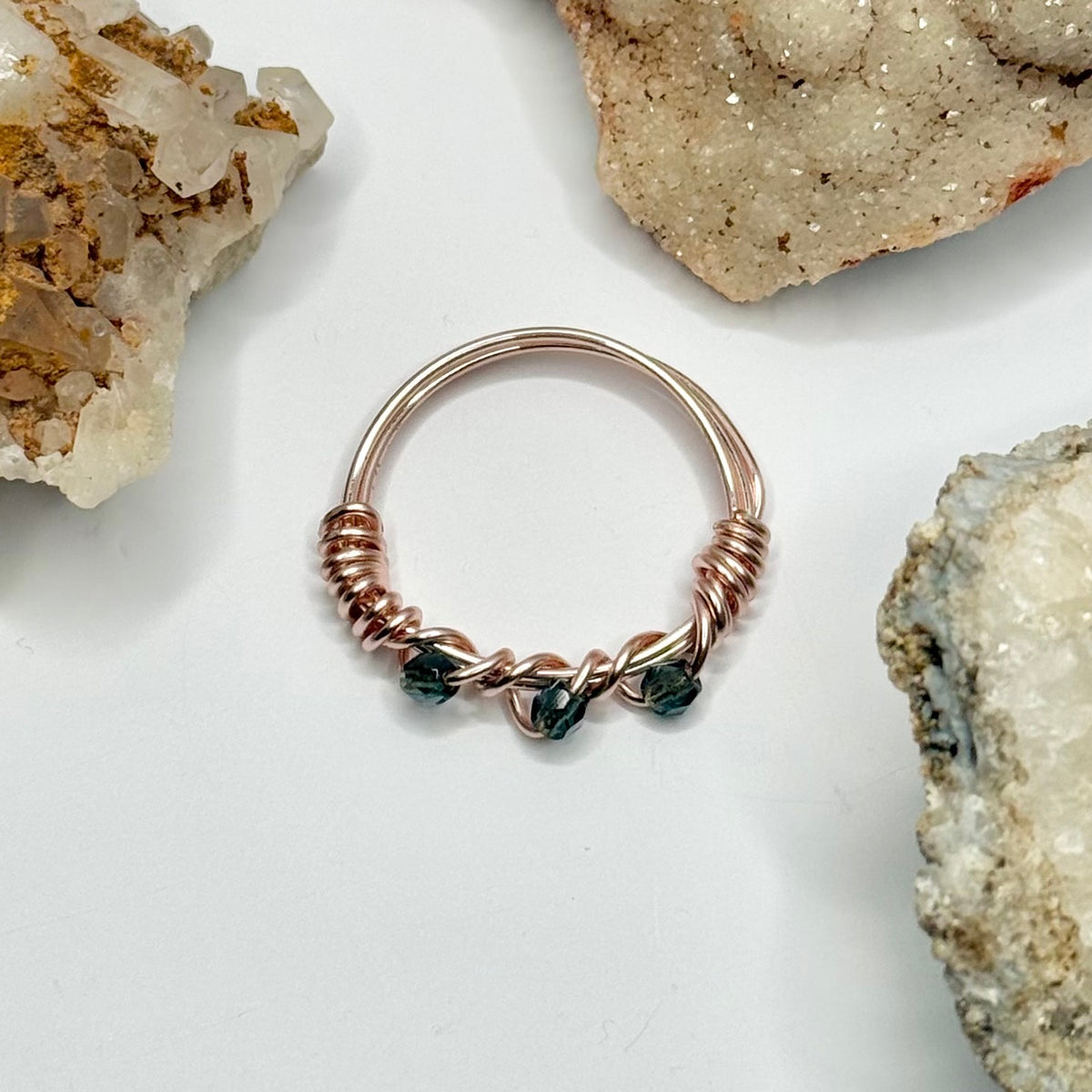 Rose Gold Labradorite Ring