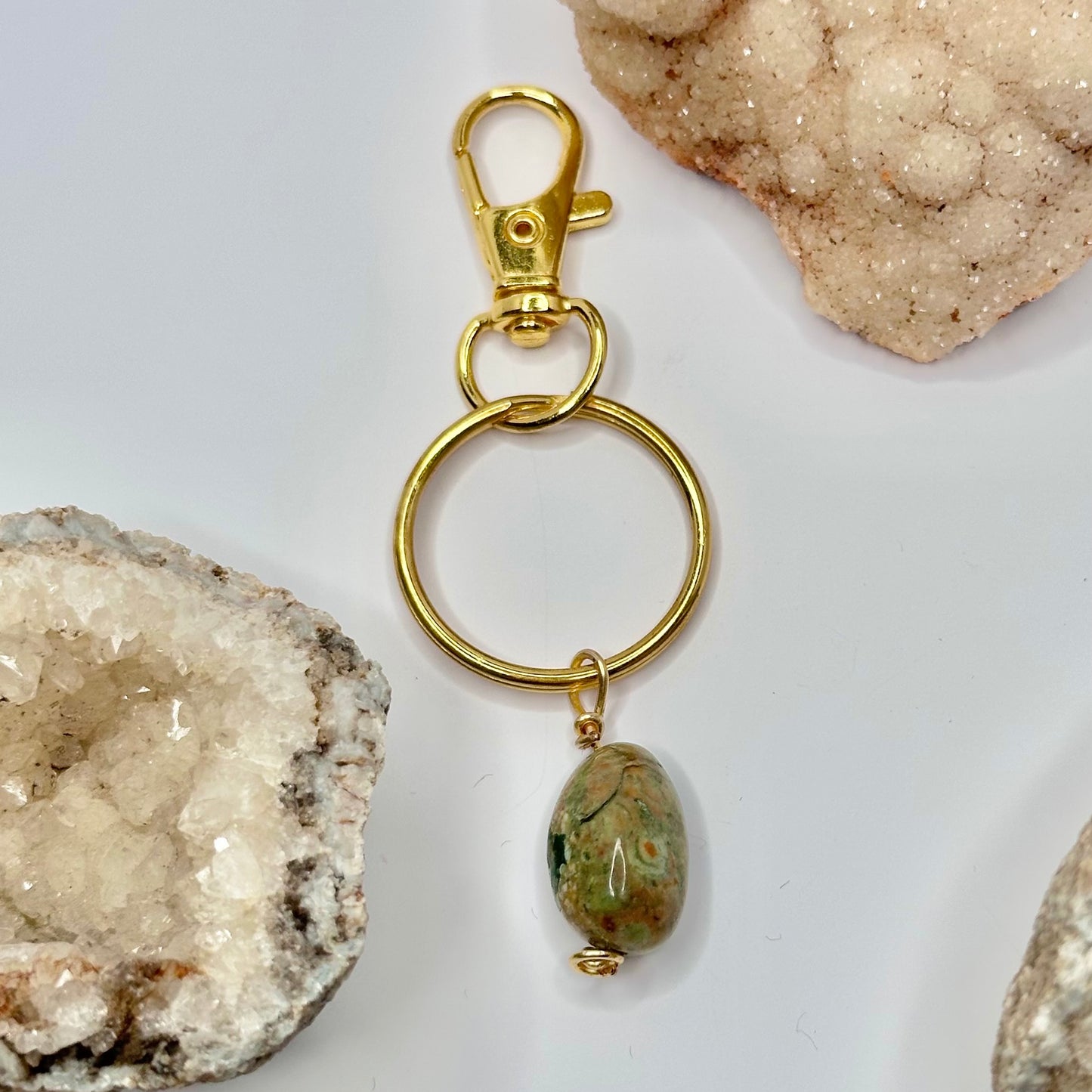 Gold Rainforest Jasper Keychain