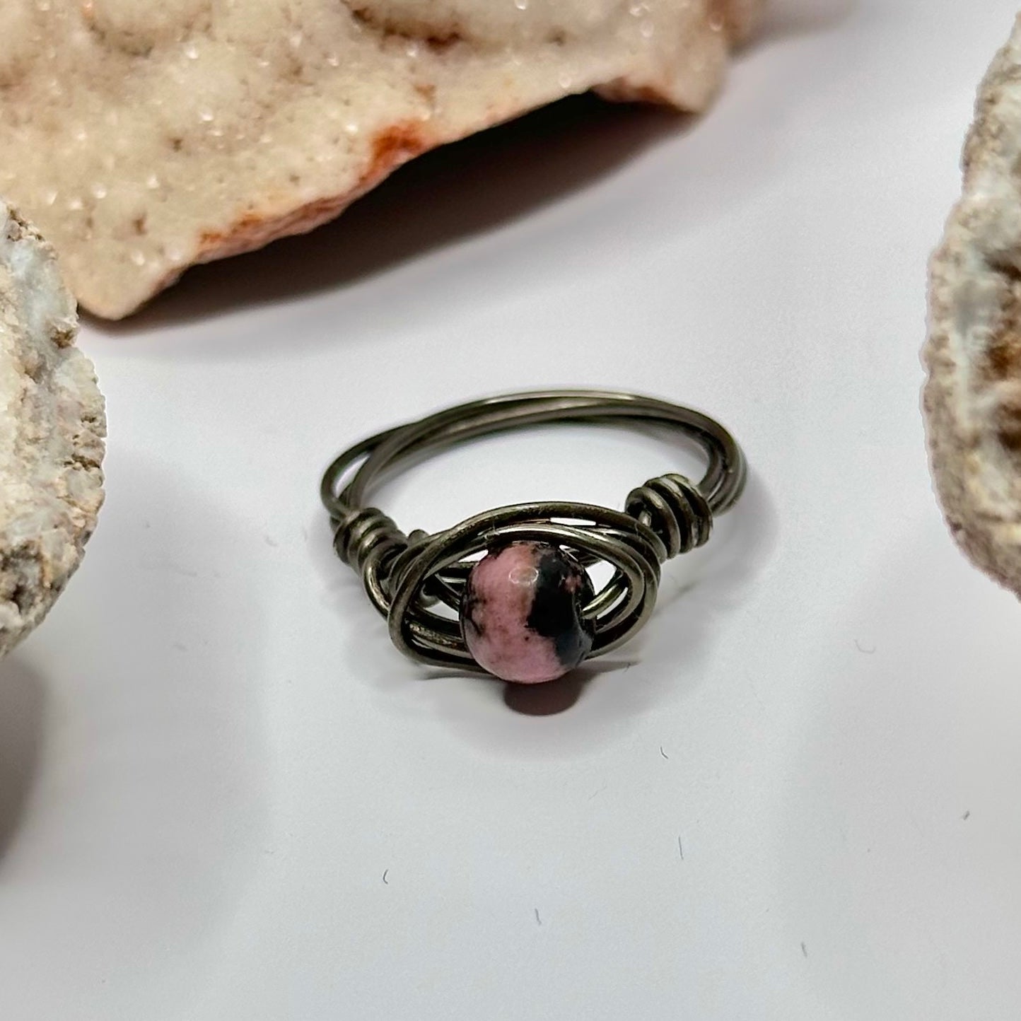 Charcoal Rhodonite Ring