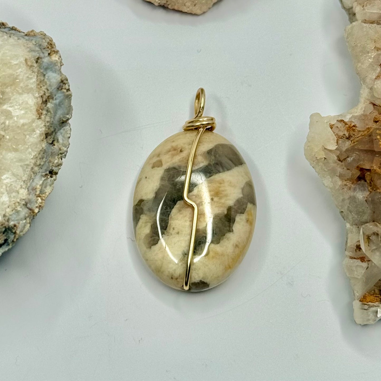 Gold Australian Zebra Jasper Pendant