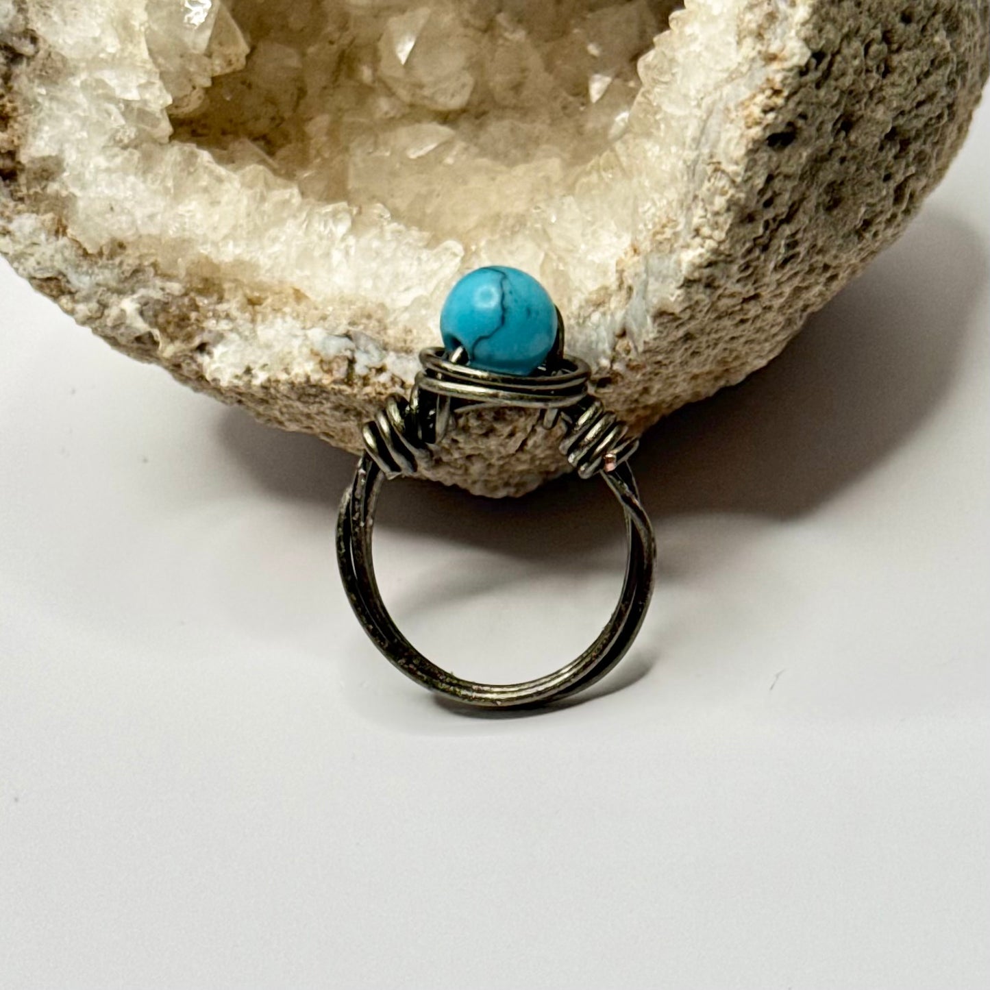 Charcoal Dyed Howlite Ring