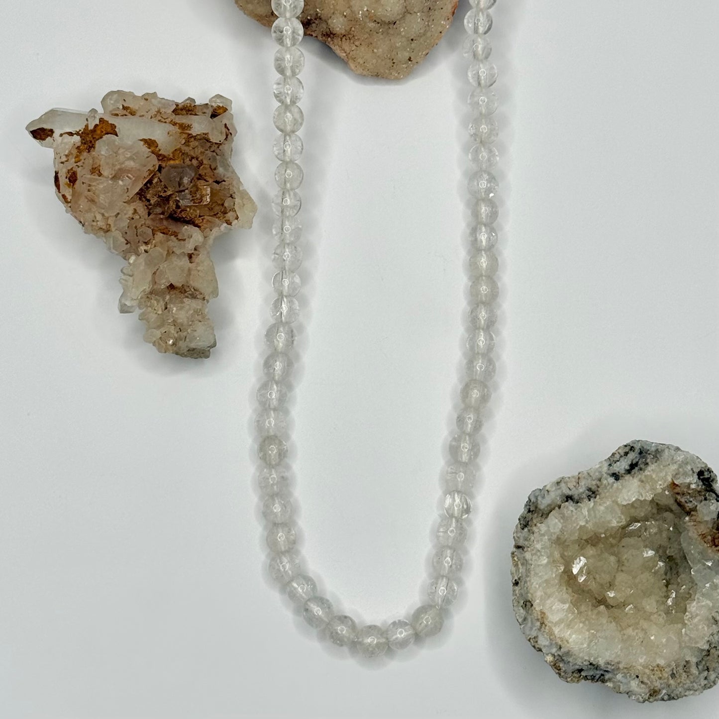 Fire and Ice Quartz Beaded Necklace