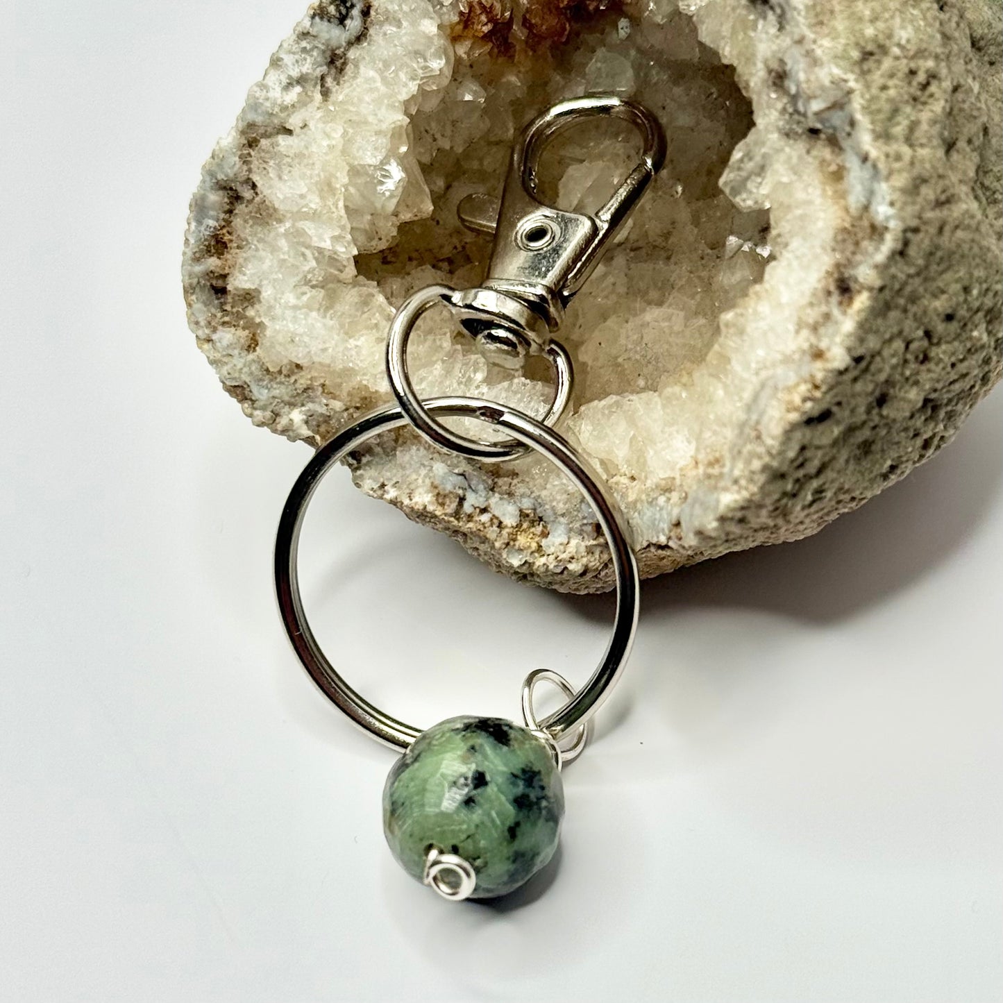 Silver Zoisite Keychain