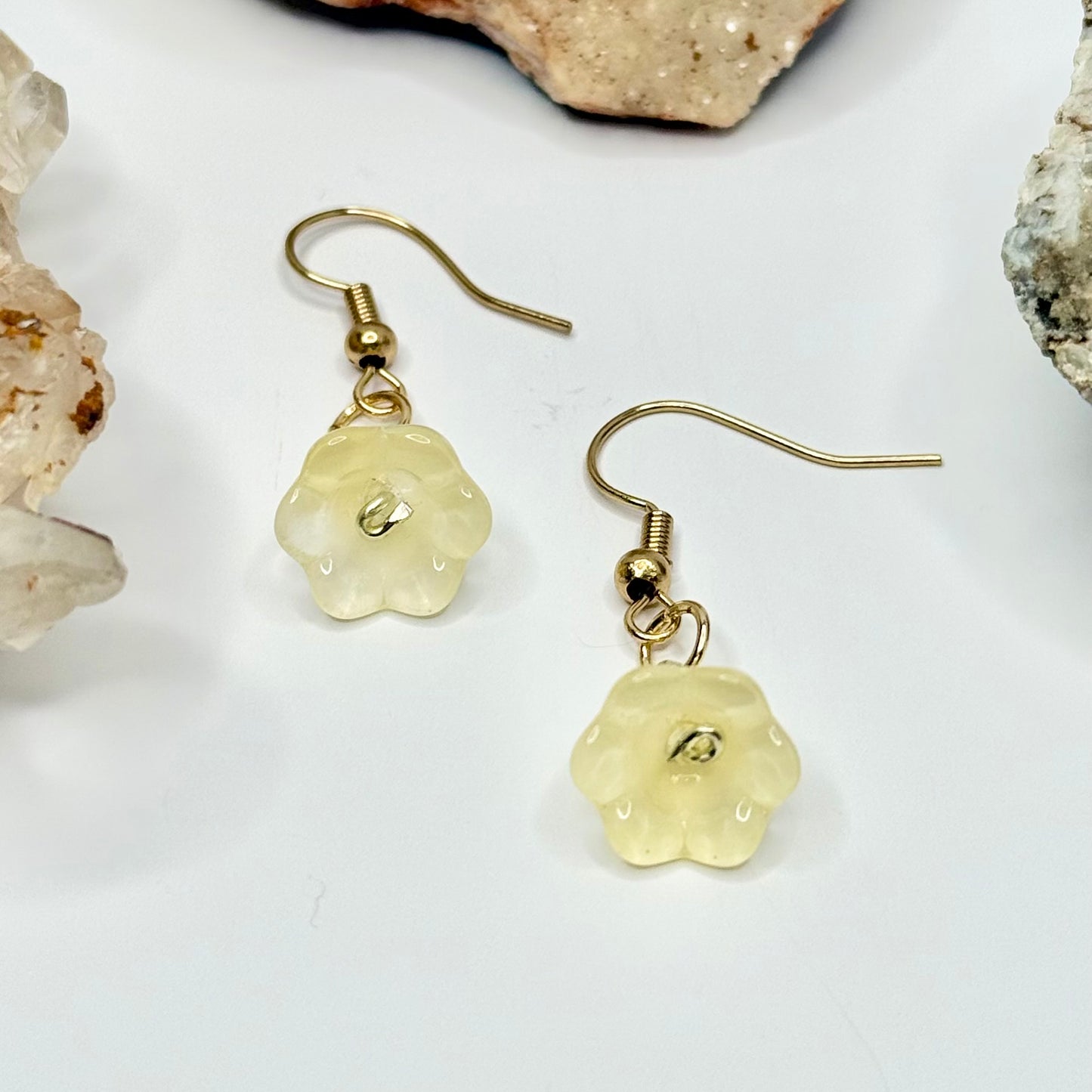 Gold Yellow Flower Earrings