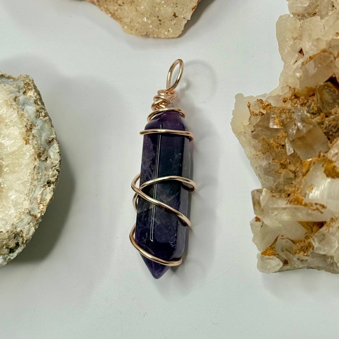 Rose Gold Amethyst Pendant