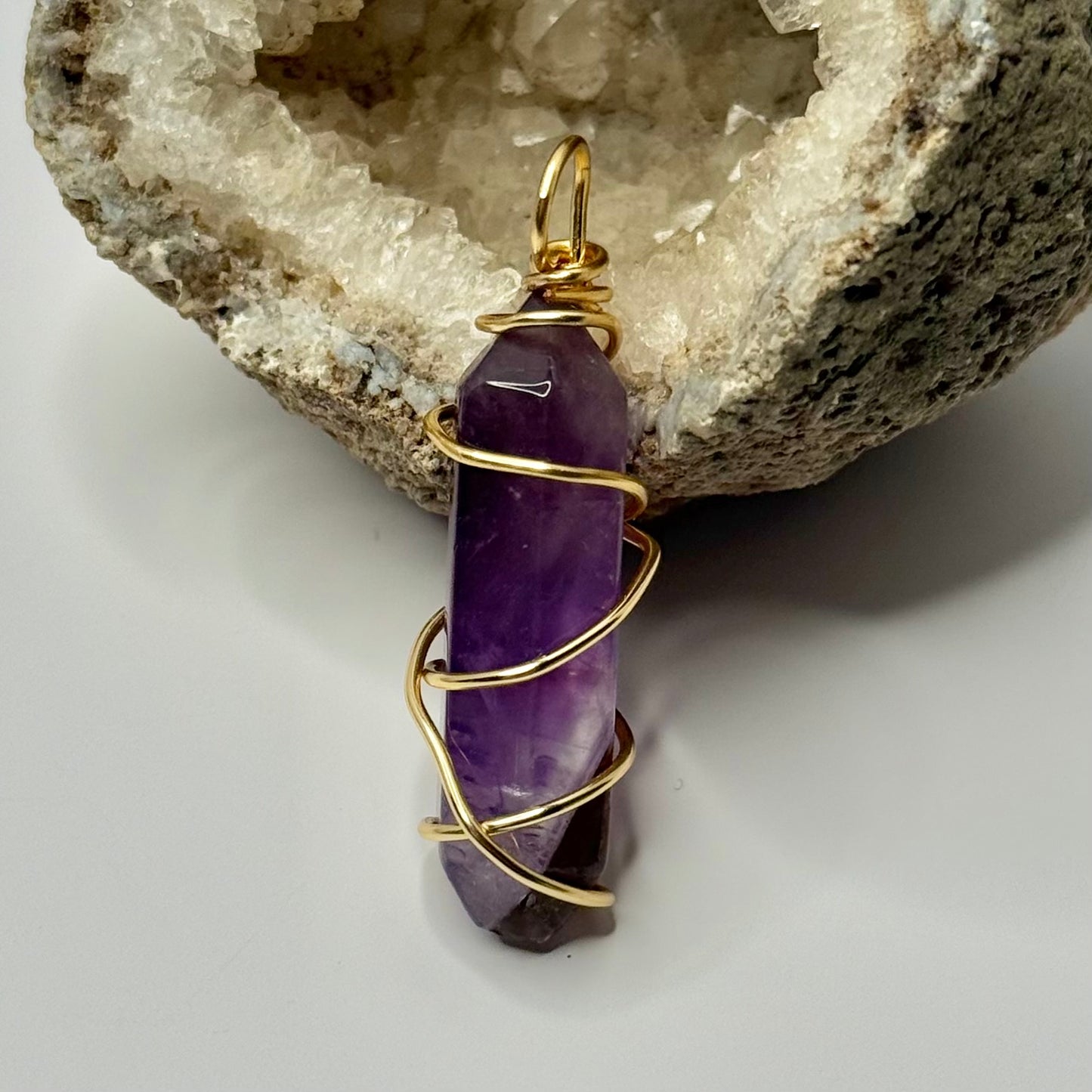 Gold Amethyst Pendant