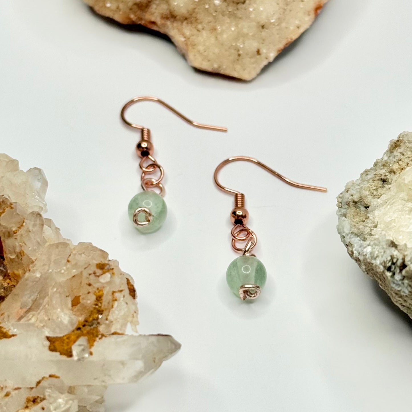 Rose Gold Fluorite Earrings